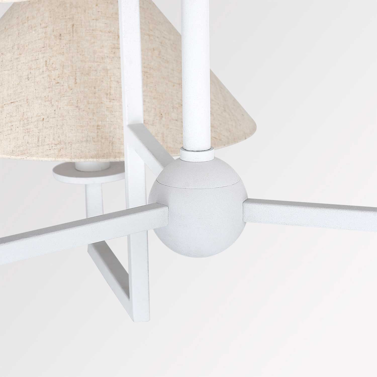 Gladwyne - Lustre en métal blanc et abat-jour en lin