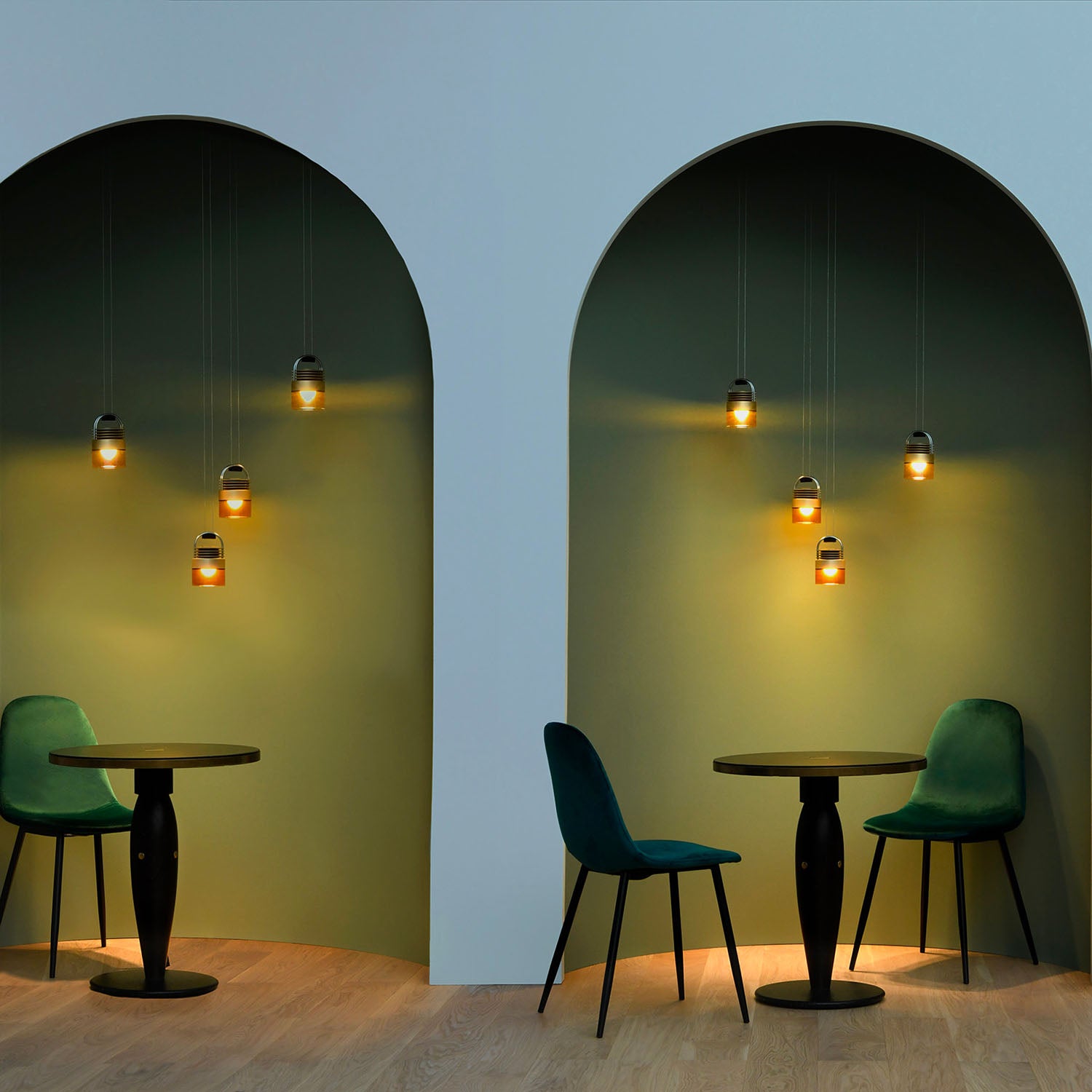 AIRMOD Glass - Contemporary suspension in steel and glass