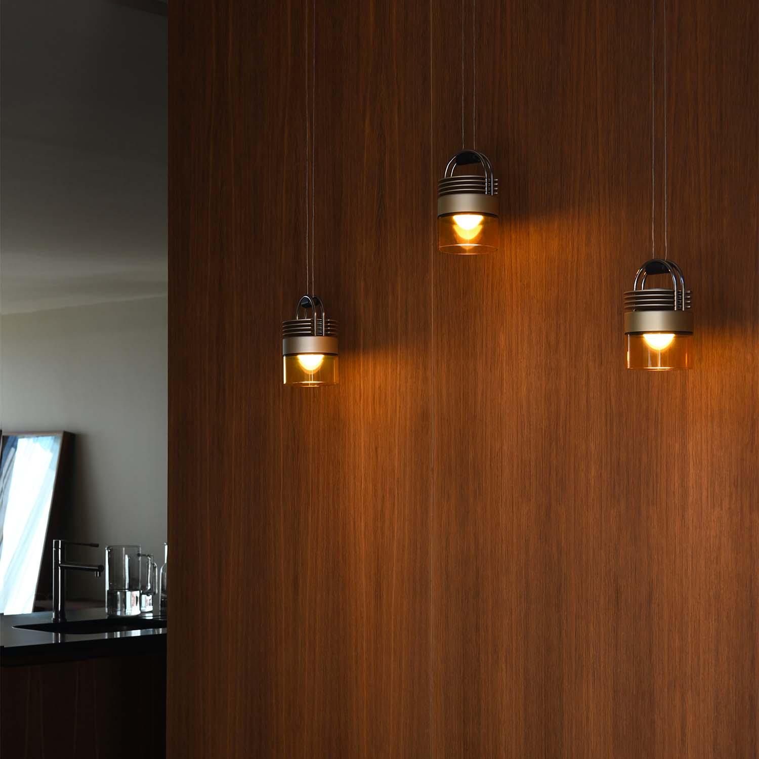 AIRMOD Glass - Contemporary suspension in steel and glass