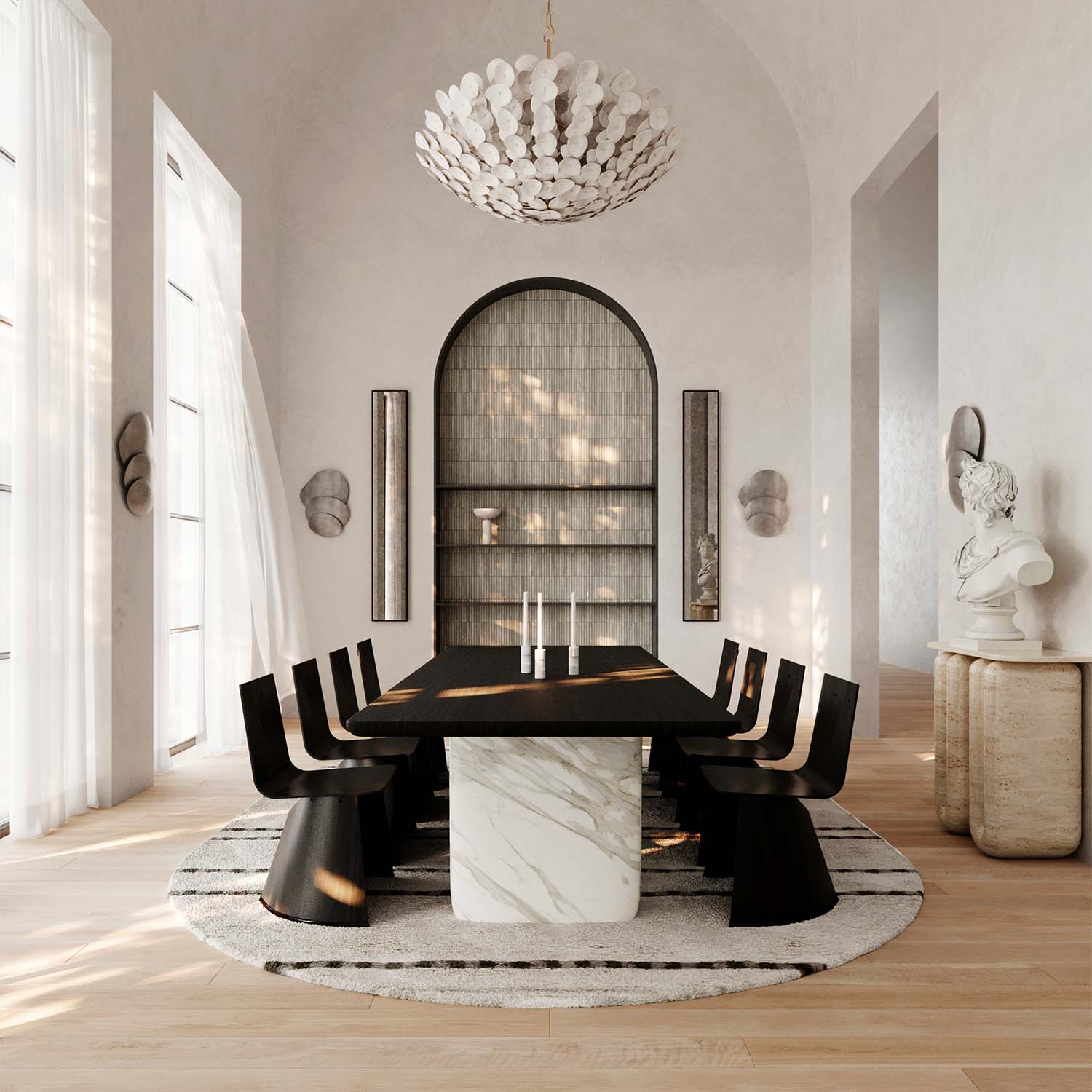 AKEMI - Applique da parete in metallo a forma di conchiglia