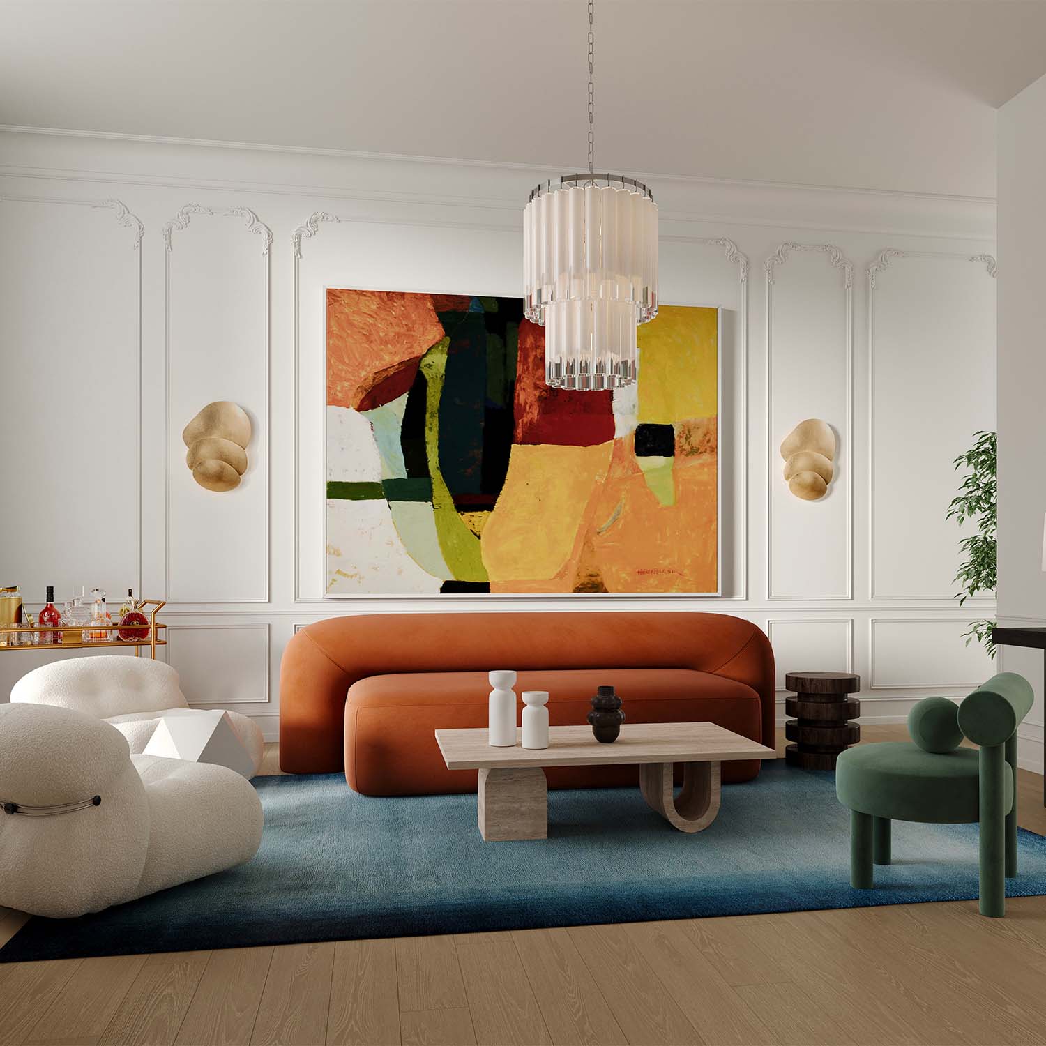 AKEMI - Applique da parete in metallo a forma di conchiglia