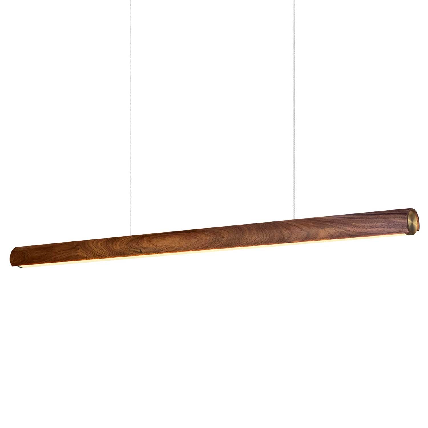 Akeno - Suspension LED design en bois et laiton pour salle à manger