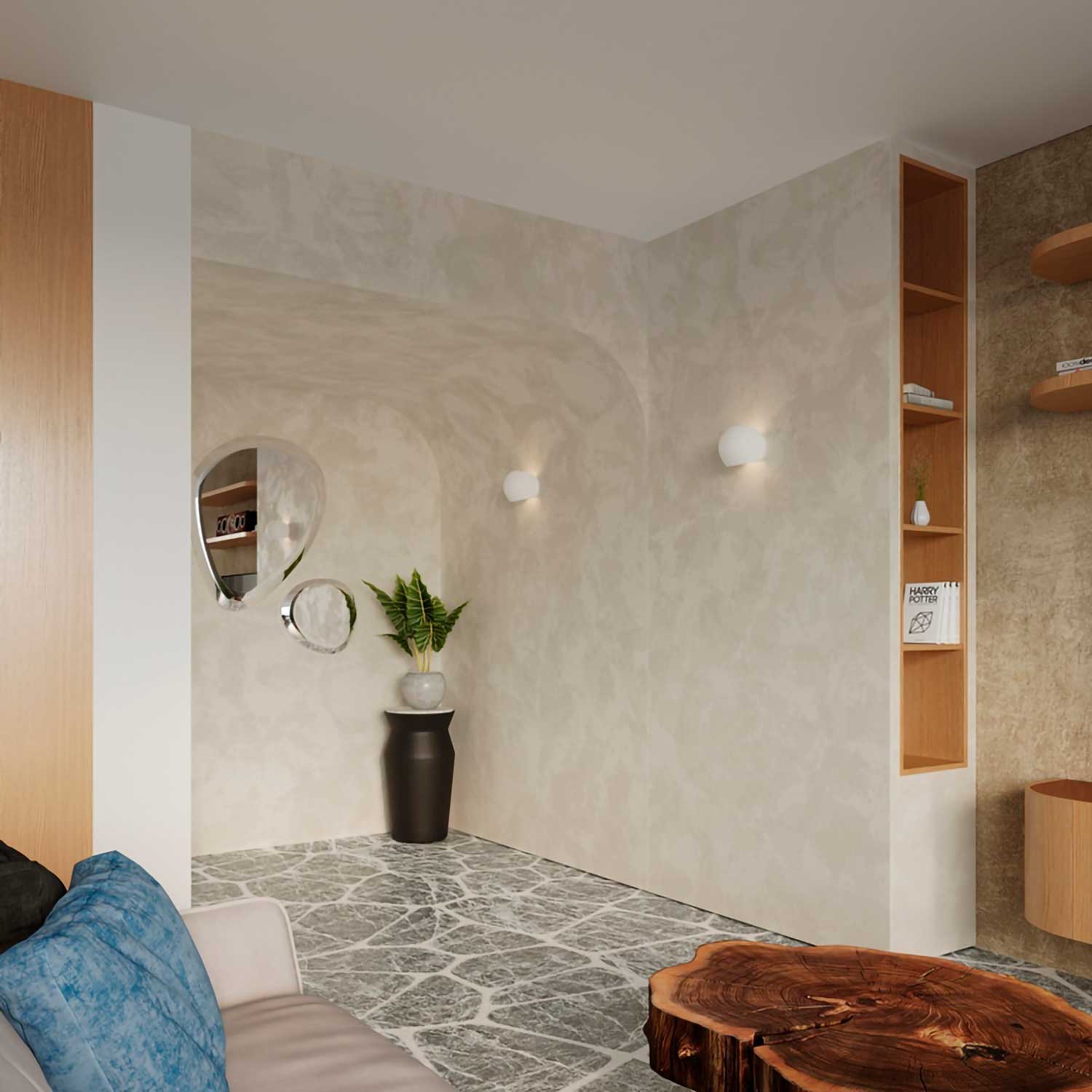 Alruba - Applique da parete design in ceramica per soggiorno