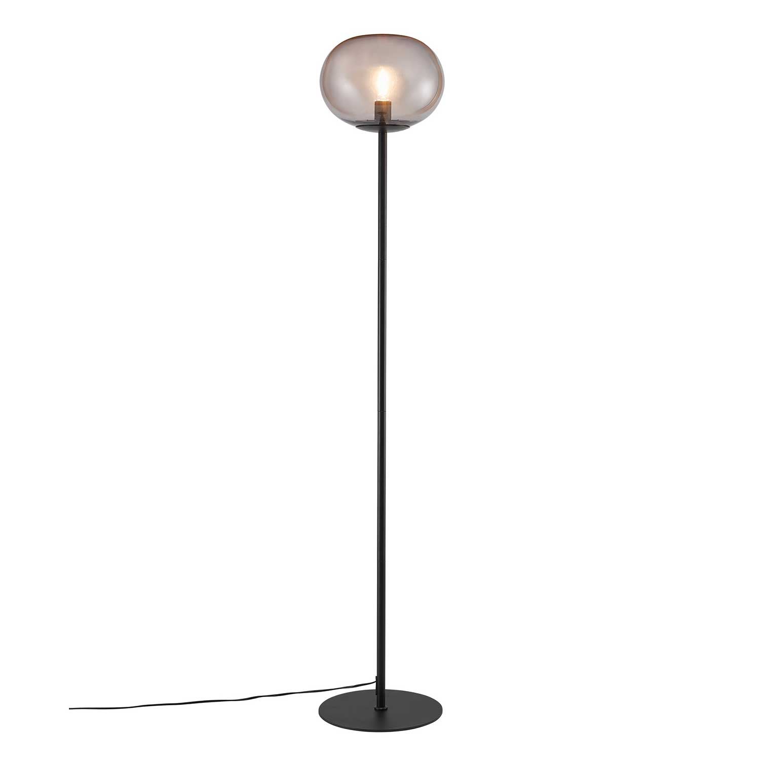 Alton - Lampadaire en acier et verre pour salon moderne