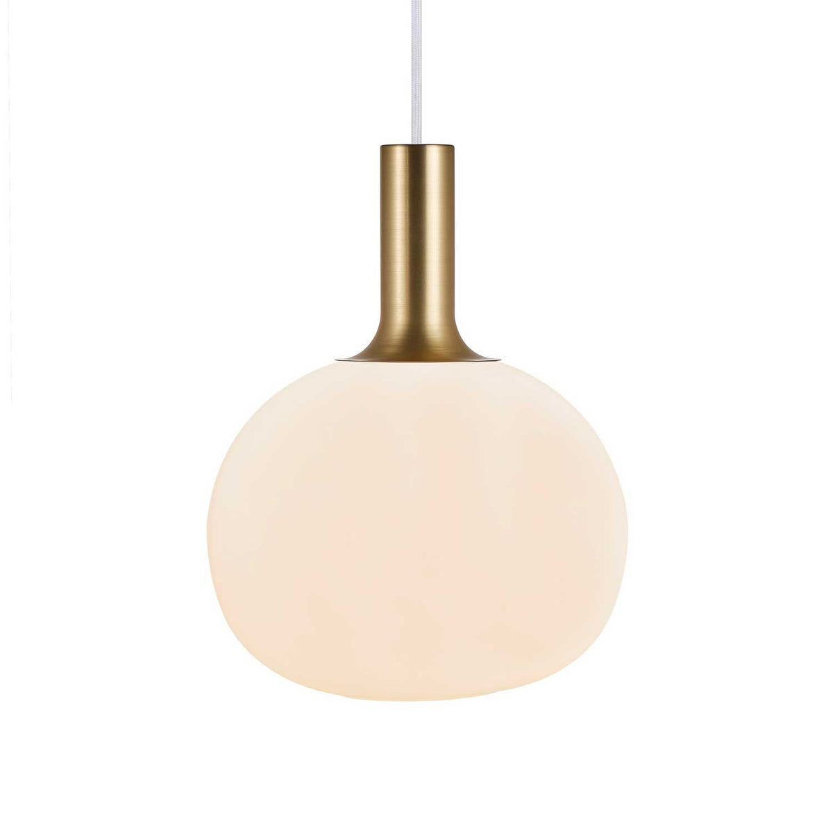 Alton - Suspension en verre soufflé opalin ou fumé et métal, style Art déco