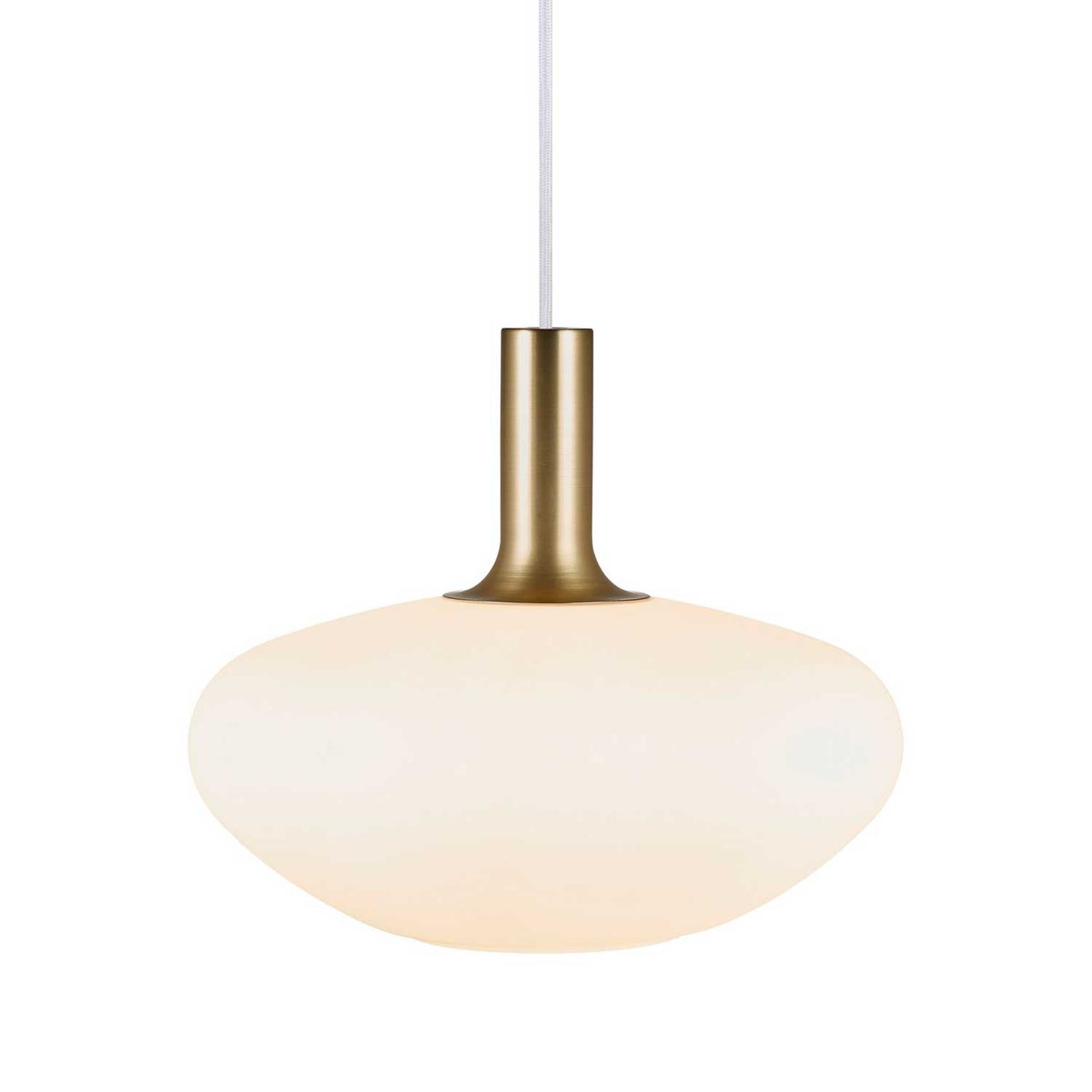 Alton - Suspension en verre soufflé opalin ou fumé et métal, style Art déco