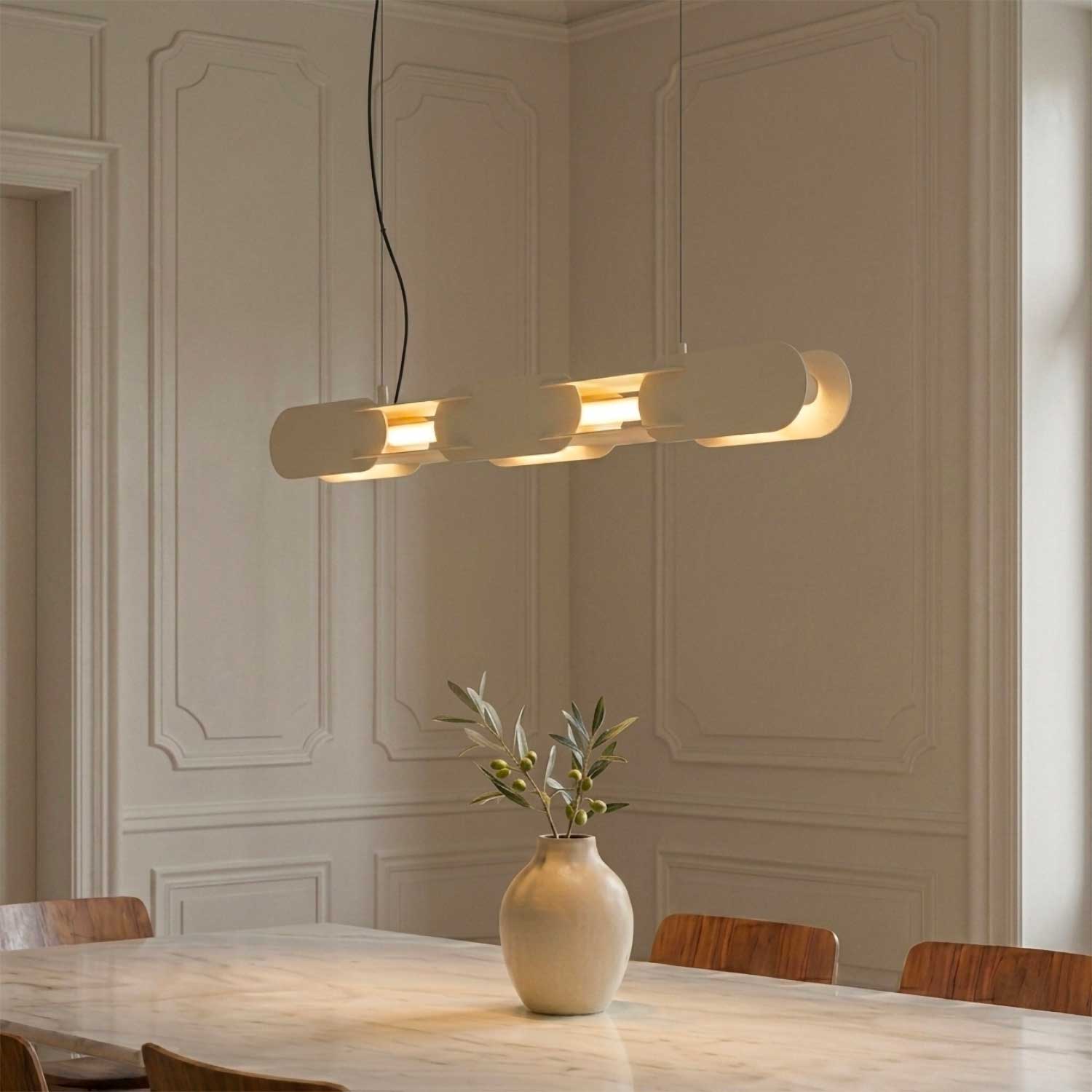 Alzir - Suspension LED design chaine en acier coloré moderne