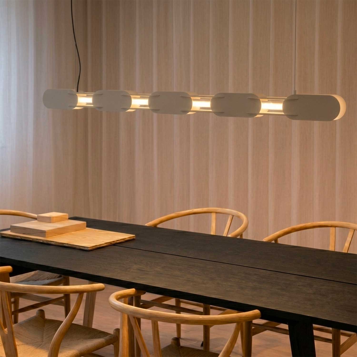 Alzir - Suspension LED en acier coloré design pour salle à manger