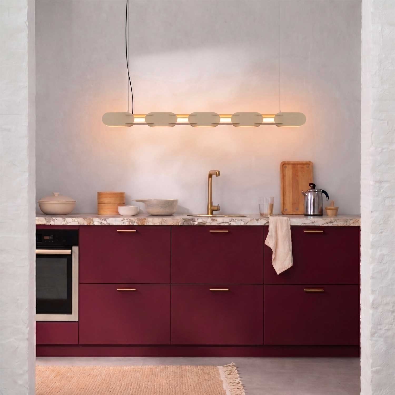 Alzir - Suspension LED en acier coloré design pour salle à manger