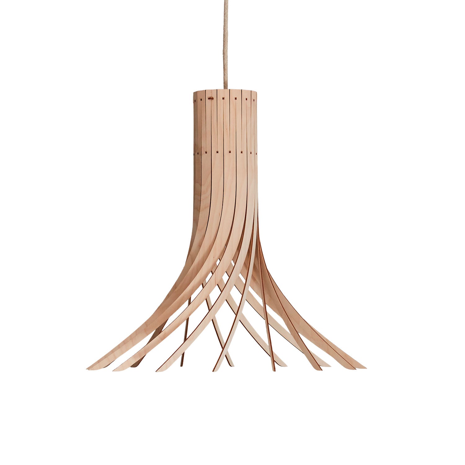 A Manitj - Handmade natural wood pendant light