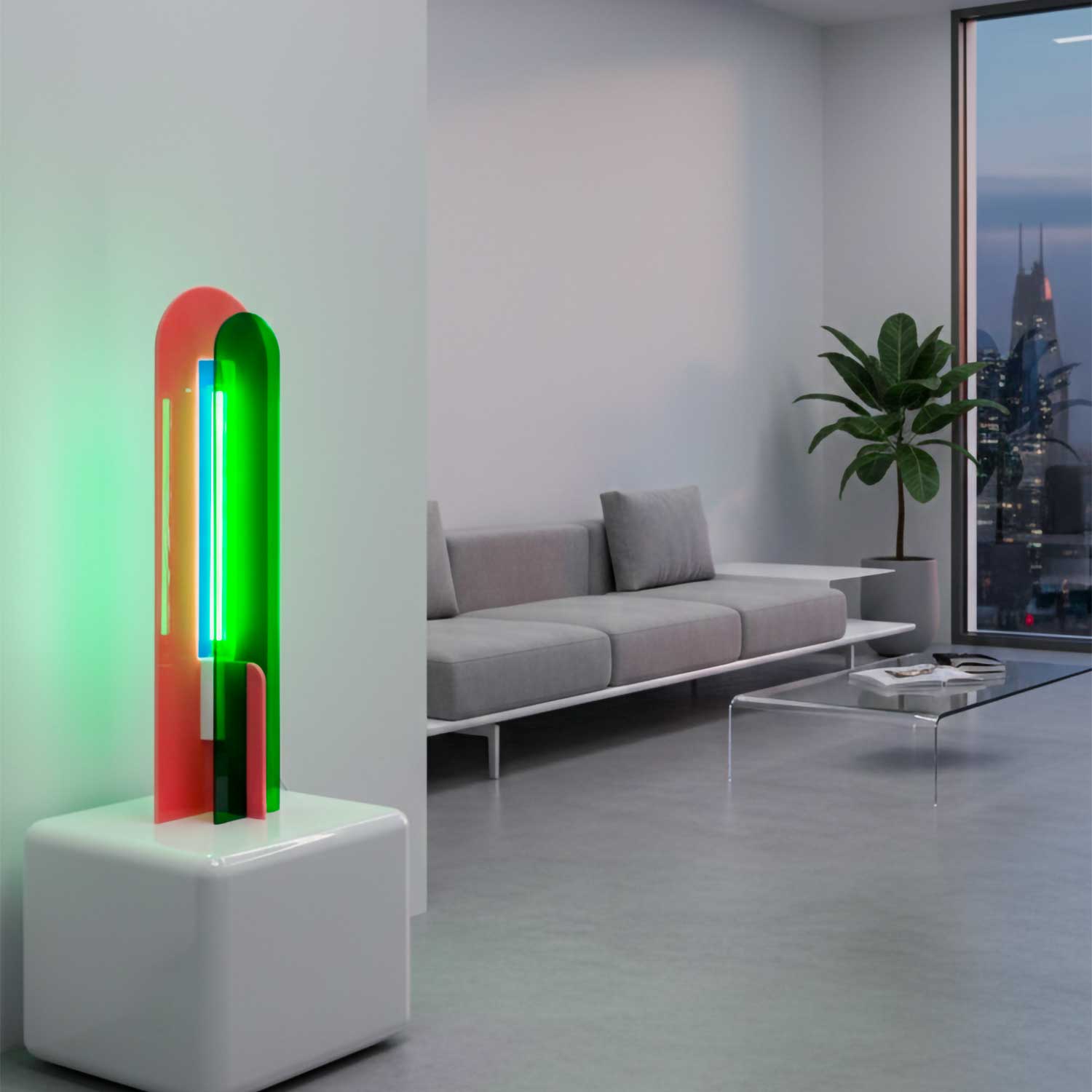 Andy - Lampe de table multicolore pour salon éclectique