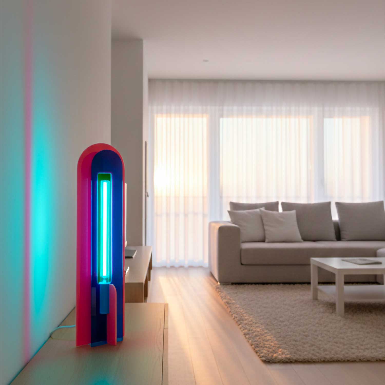 Andy - Lampe de table multicolore pour salon éclectique