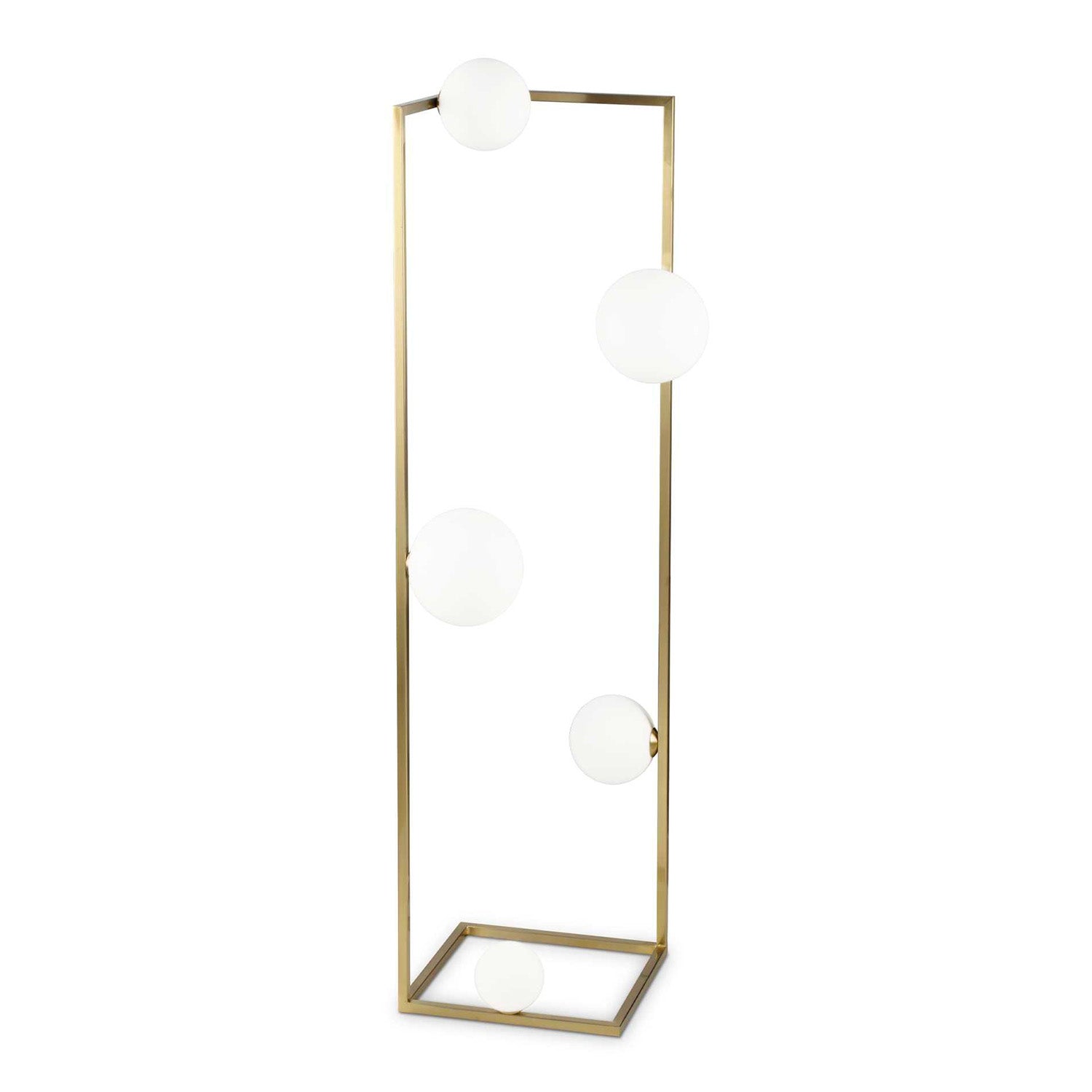 ANGOLO - Rectangular floor lamp with glass spheres