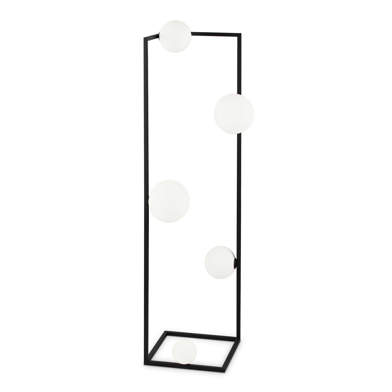 ANGOLO - Lampadaire rectangulaire avec boules en verre