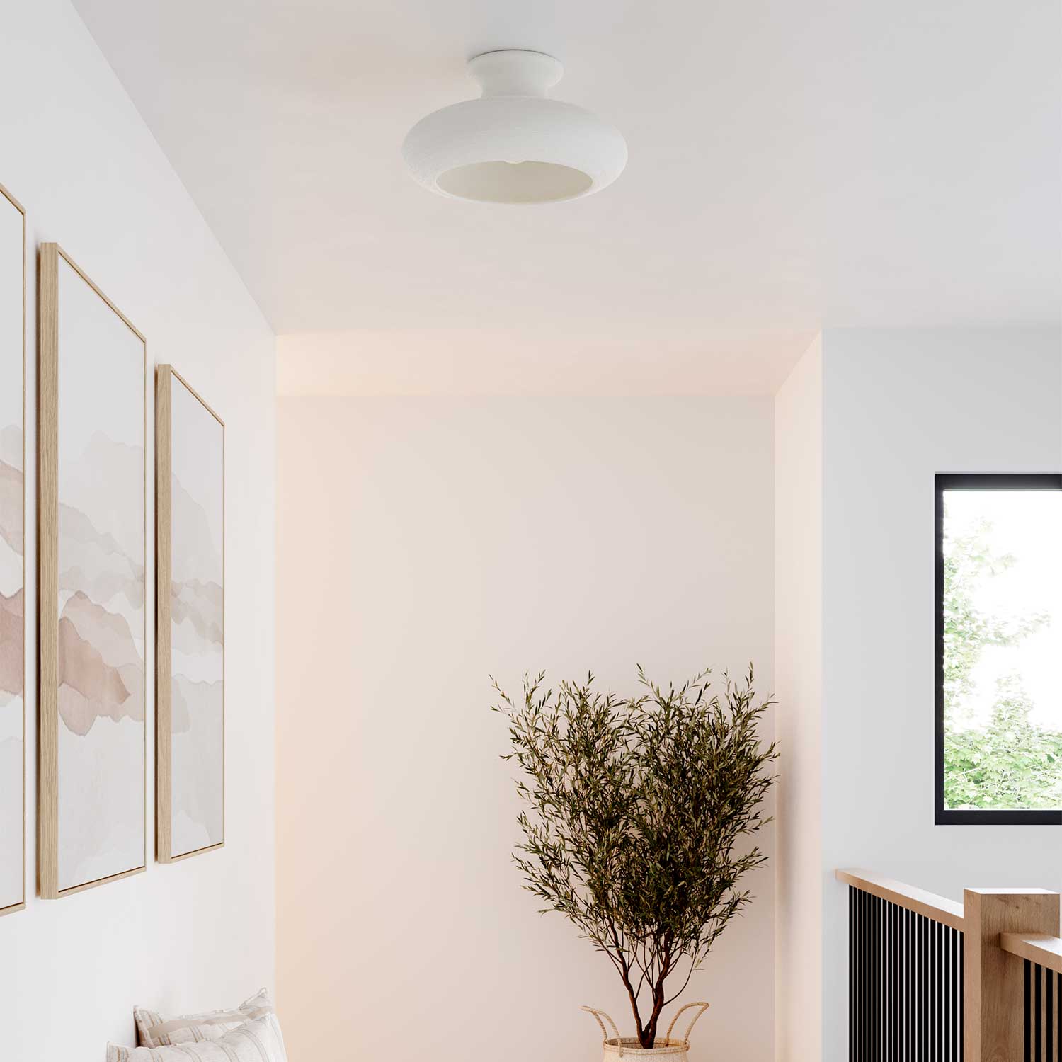 Annie - Plafonnier en céramique blanche pour salon moderne