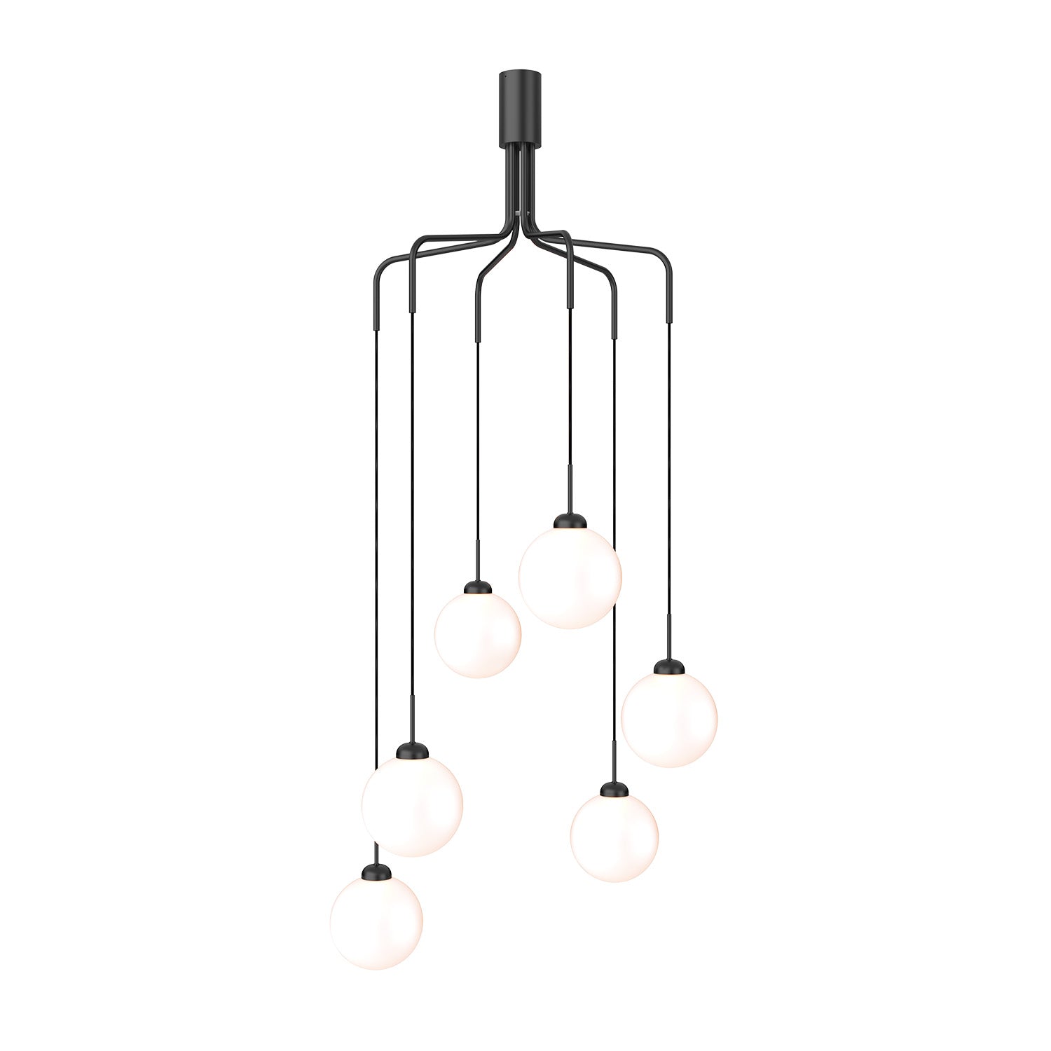 APIALES Cluster 6 - Large golden or black art deco design chandelier