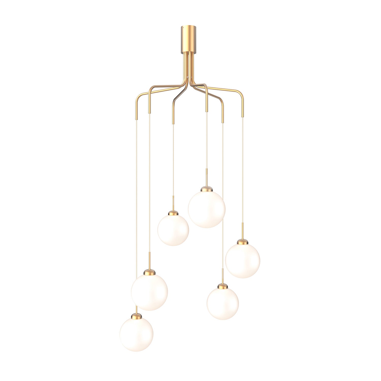 APIALES Cluster 6 - Großer goldener oder schwarzer Art-Déco-Design-Kronleuchter