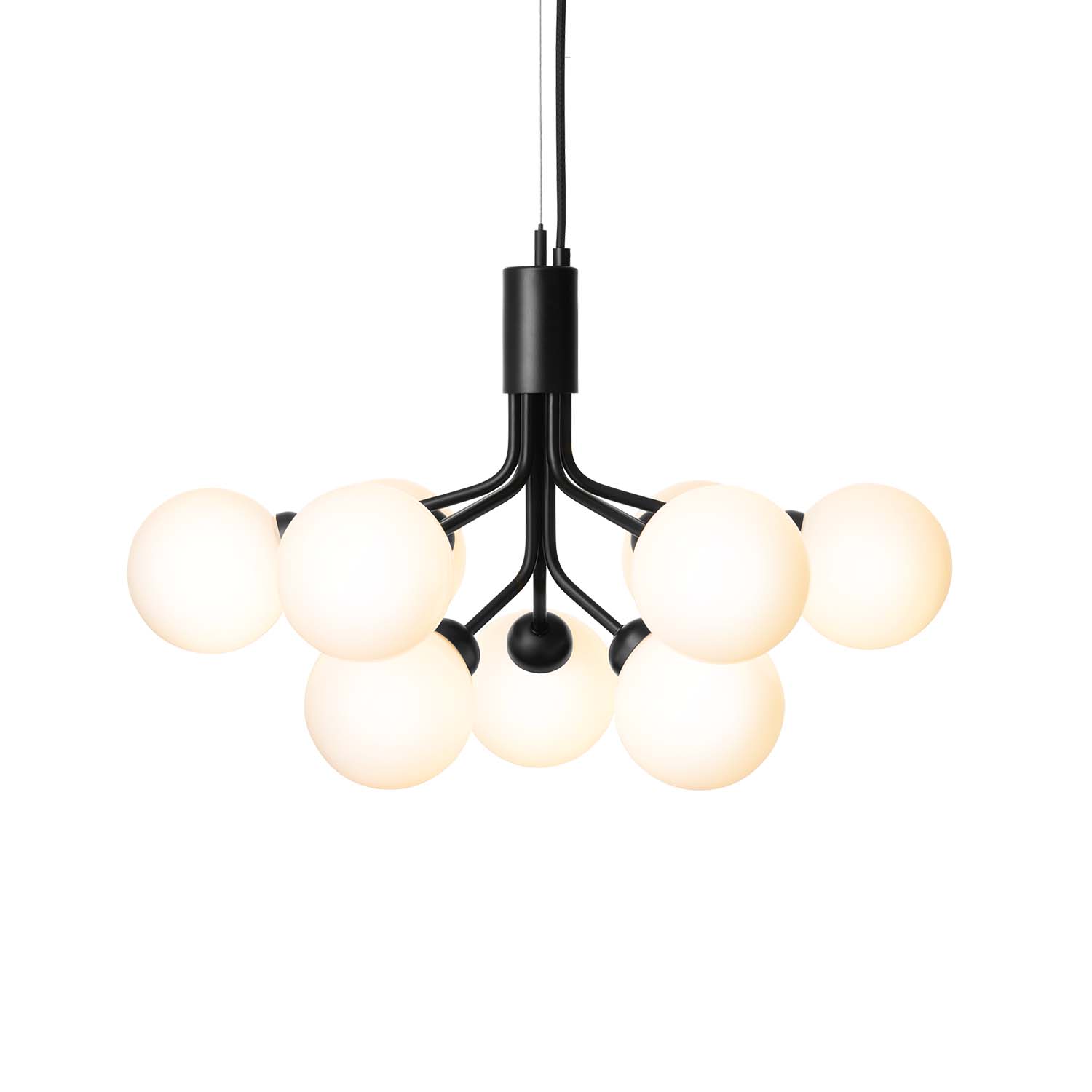 APIALES Opal - Lampadario con globi in vetro art déco
