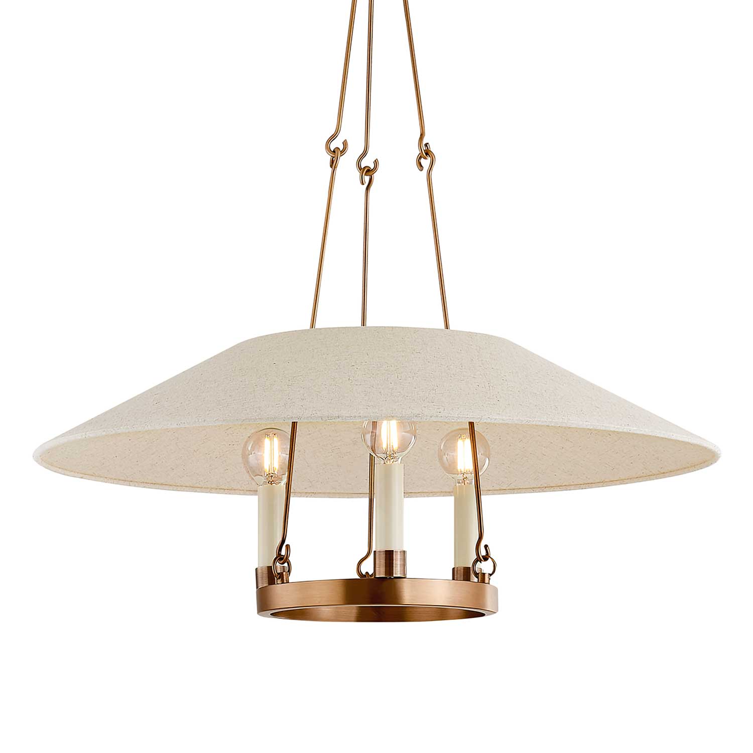 Archive - Lampadario a candeliere in tessuto stile country