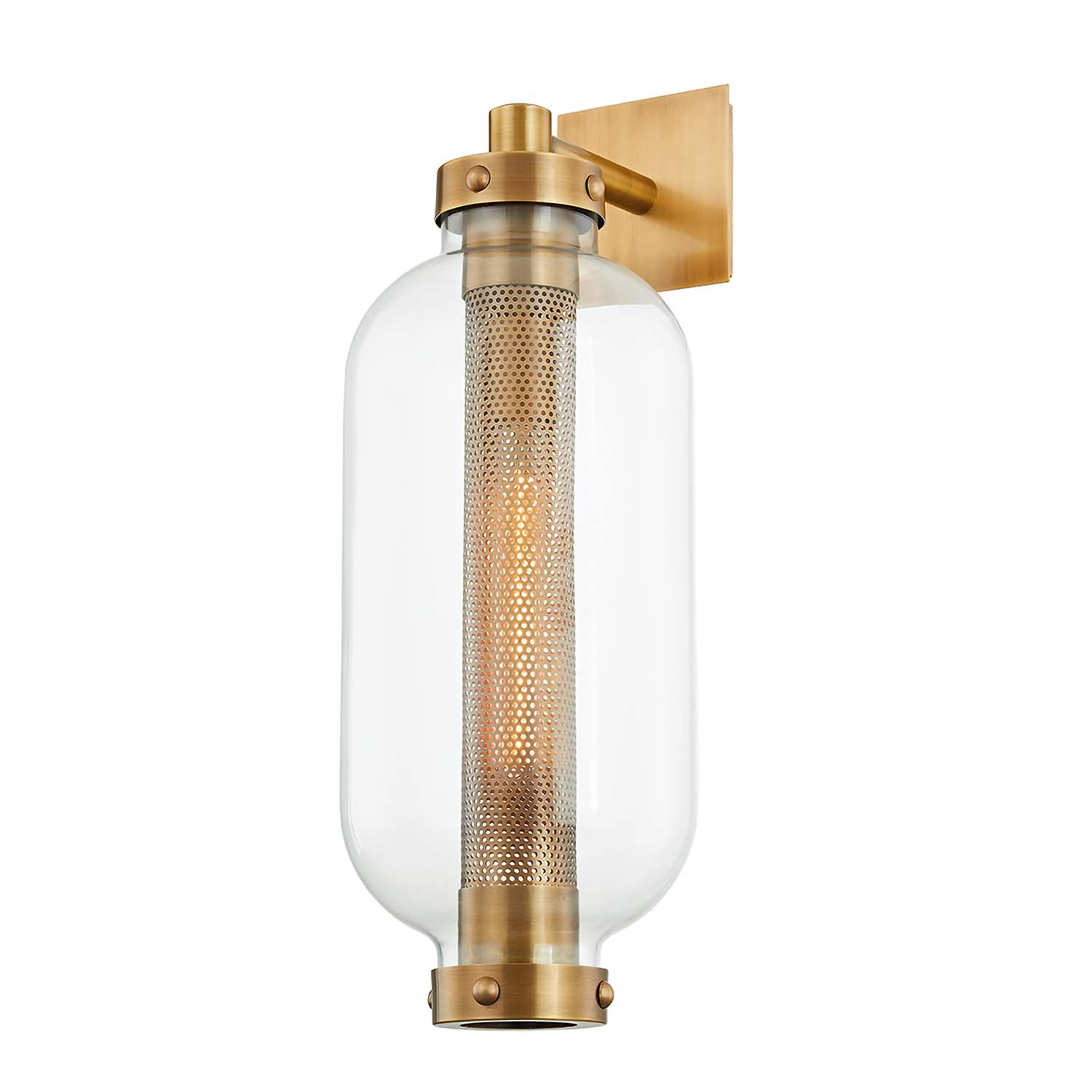 ATWATER - Applique lanterne vintage industriel en laiton