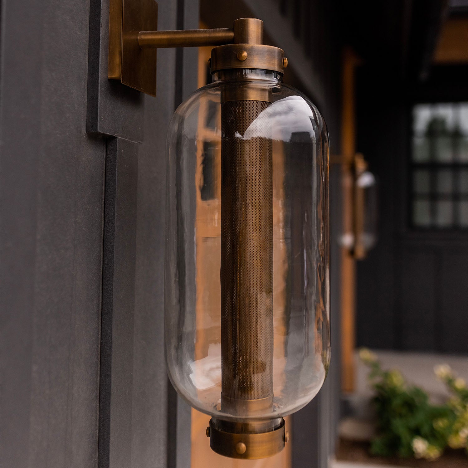 ATWATER - Vintage industrial lantern wall light in brass