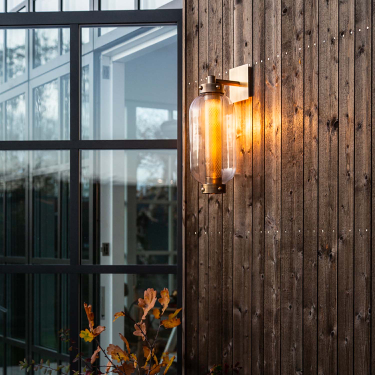 ATWATER - Vintage industrial lantern wall light in brass
