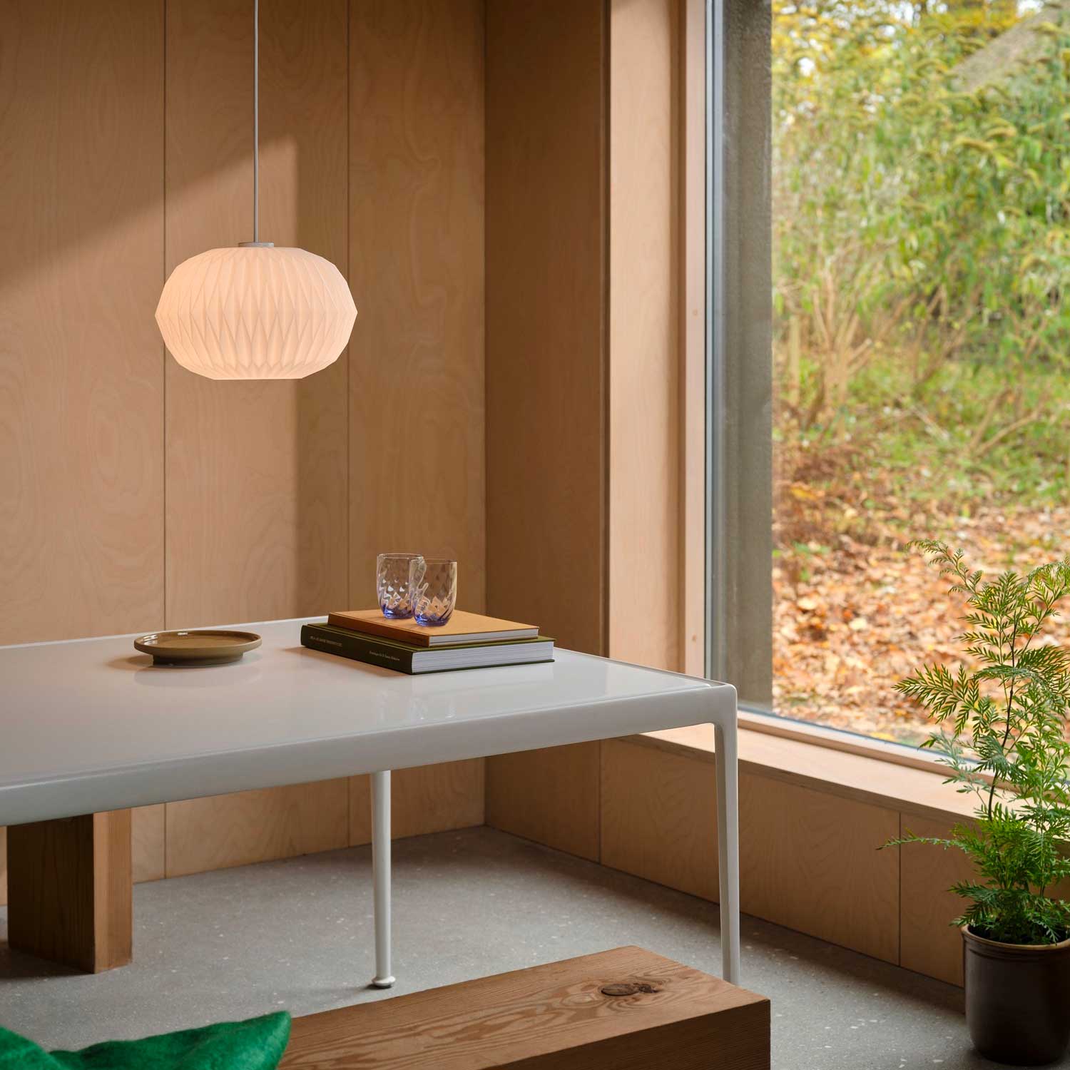 Aviana - Suspension en verre effet plissé pour salon zen