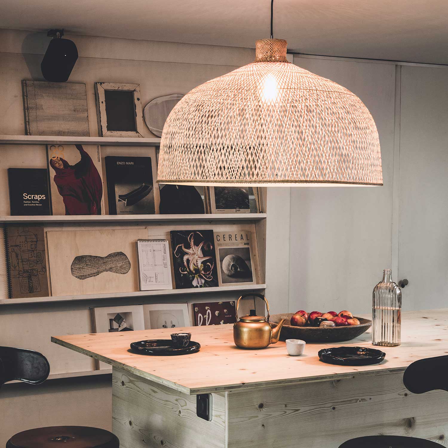 M1 - Suspension artisanale en bambou tressé style exotique