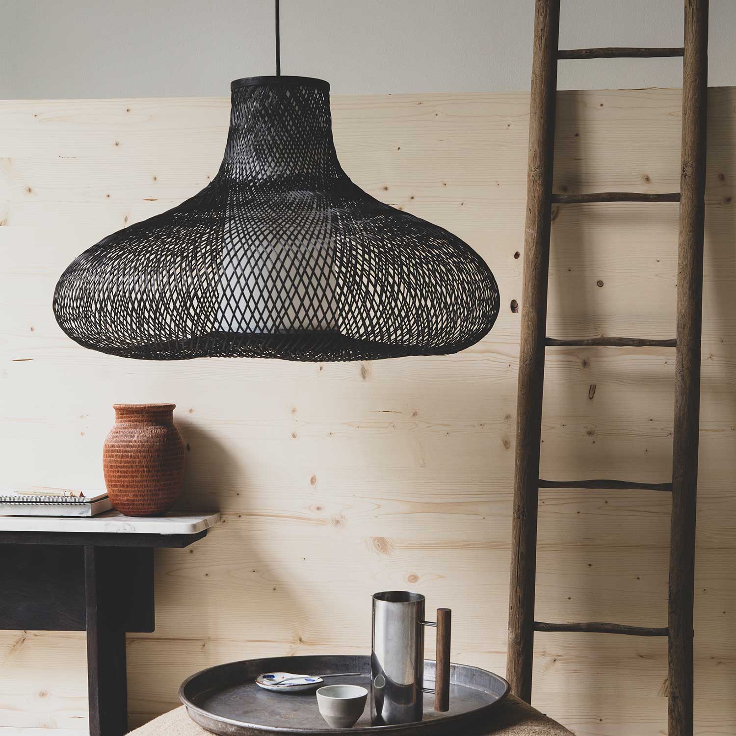 MAY - Suspension en bambou tressé style bord de mer