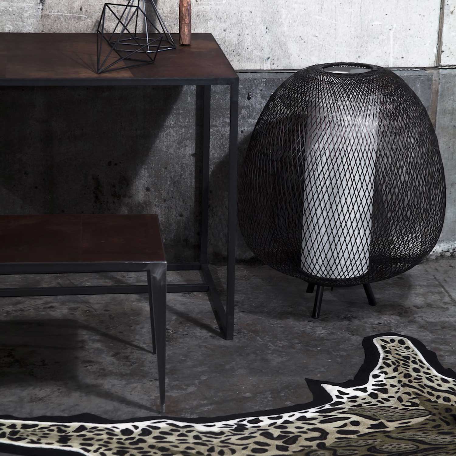 TWIGGY EGG - Lámpara de pie forma huevo en bambú trenzado