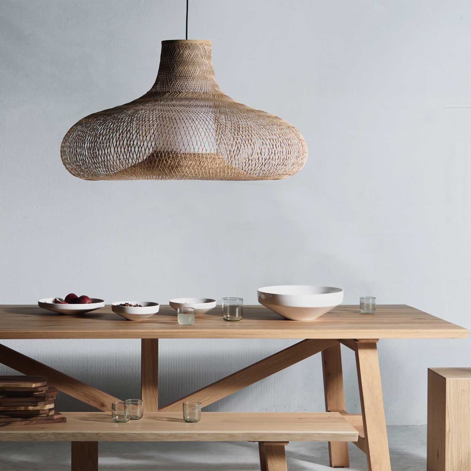 MAY - Suspension en bambou tressé style bord de mer