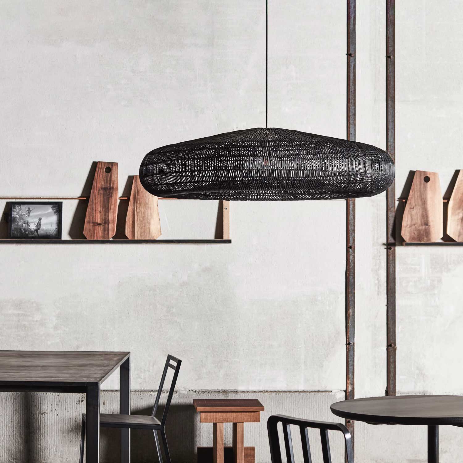 Topi - Große XXL-Hängeleuchte aus Rattan für Wohnzimmer