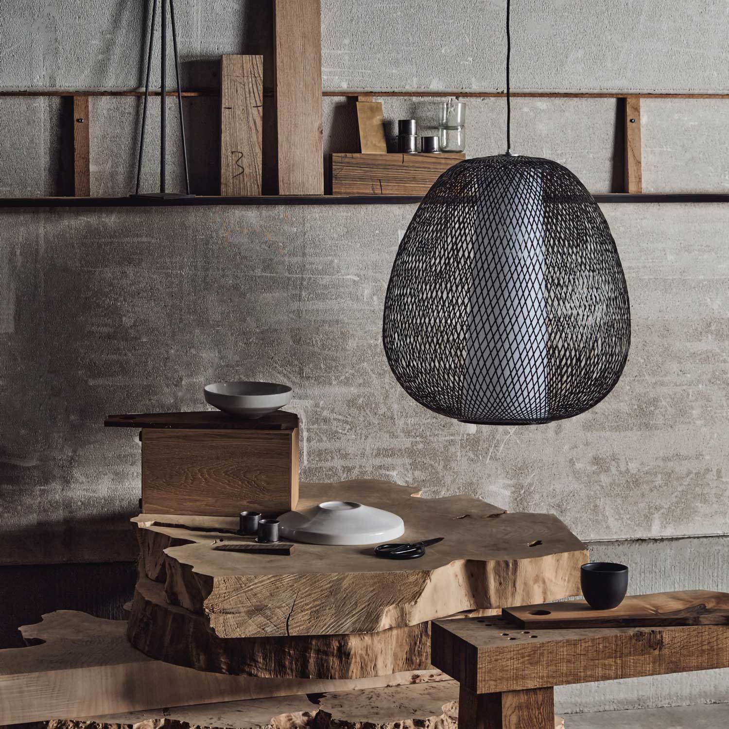 TWIGGY EGG - Hand-woven bamboo egg pendant light