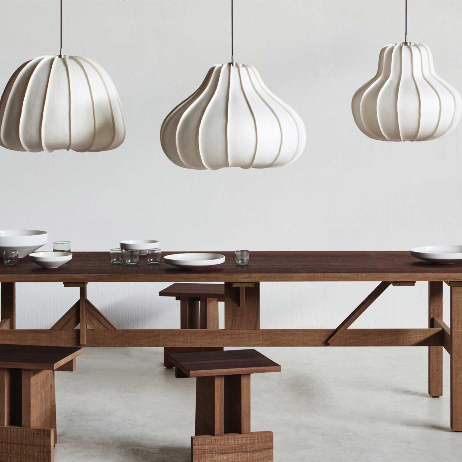 KORO - White paper core pendant Japanese design