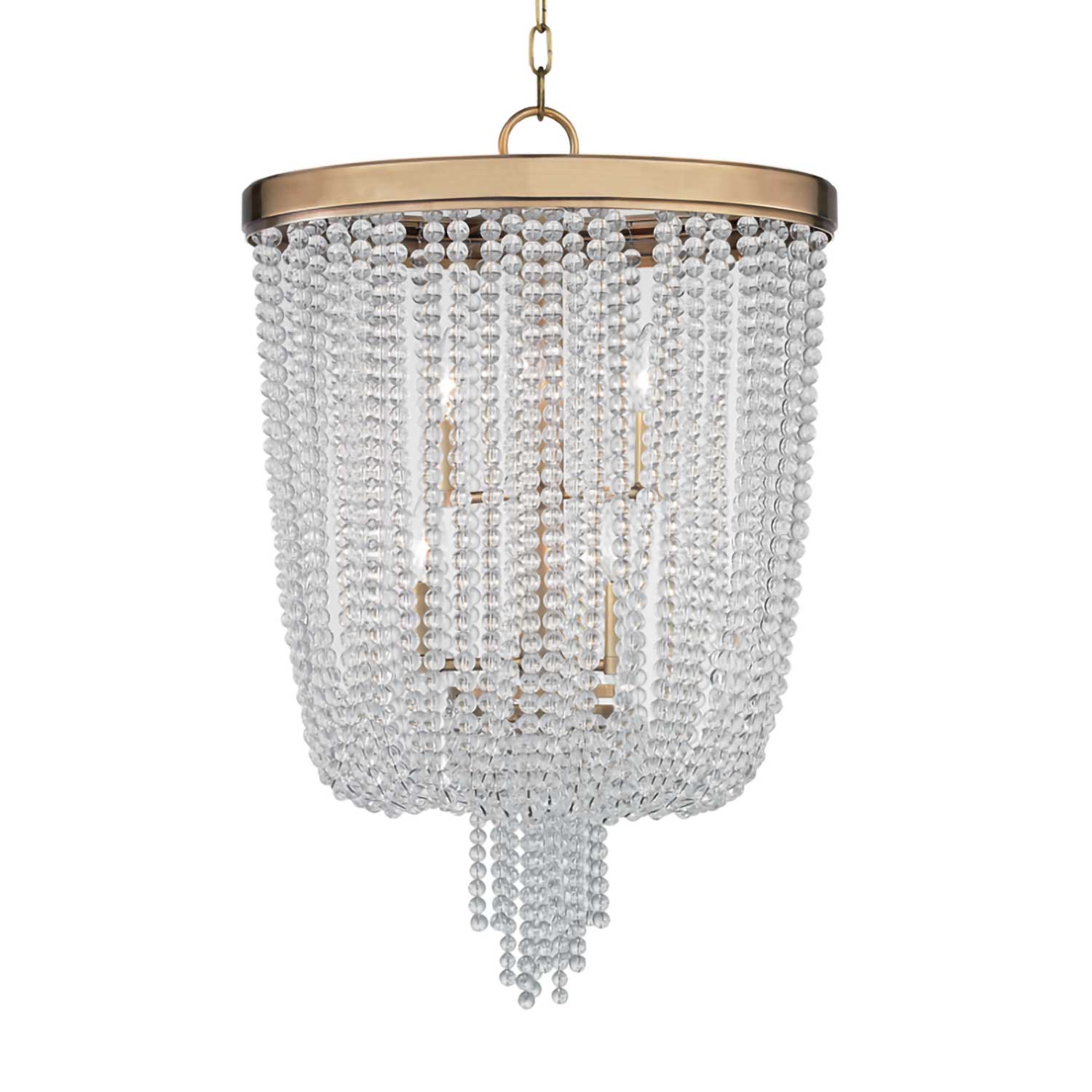 Royalton - Lustre chic en laiton ou acier et pampilles
