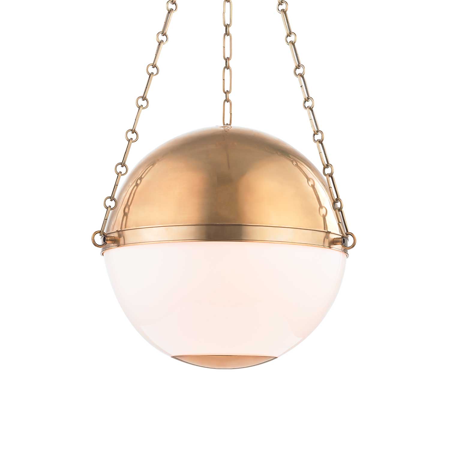 Sphere No. 2 - Kugel-Pendelleuchte im Vintage-Stil aus Glas und vergoldetem Messing