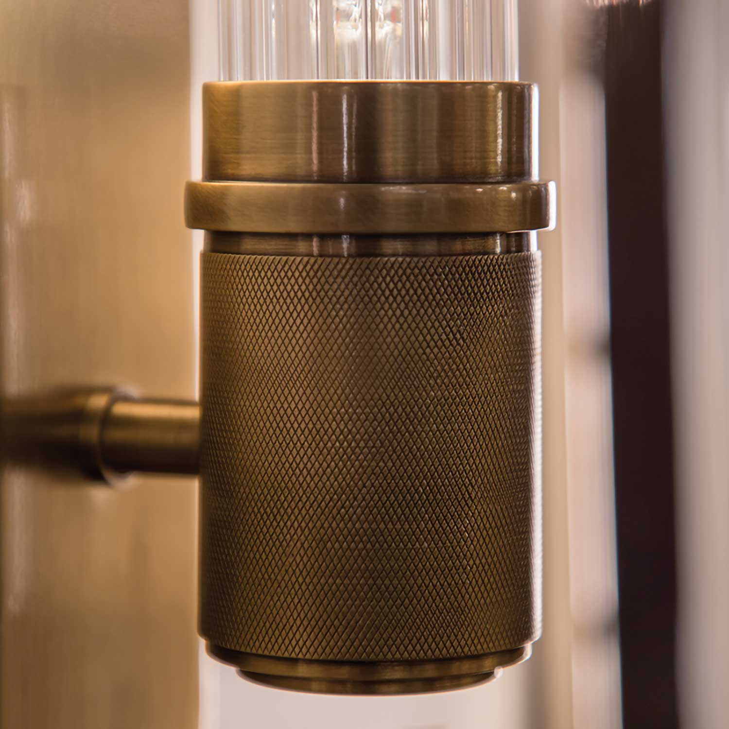 Shaw - Gold brass or bronze tube design wall sconce