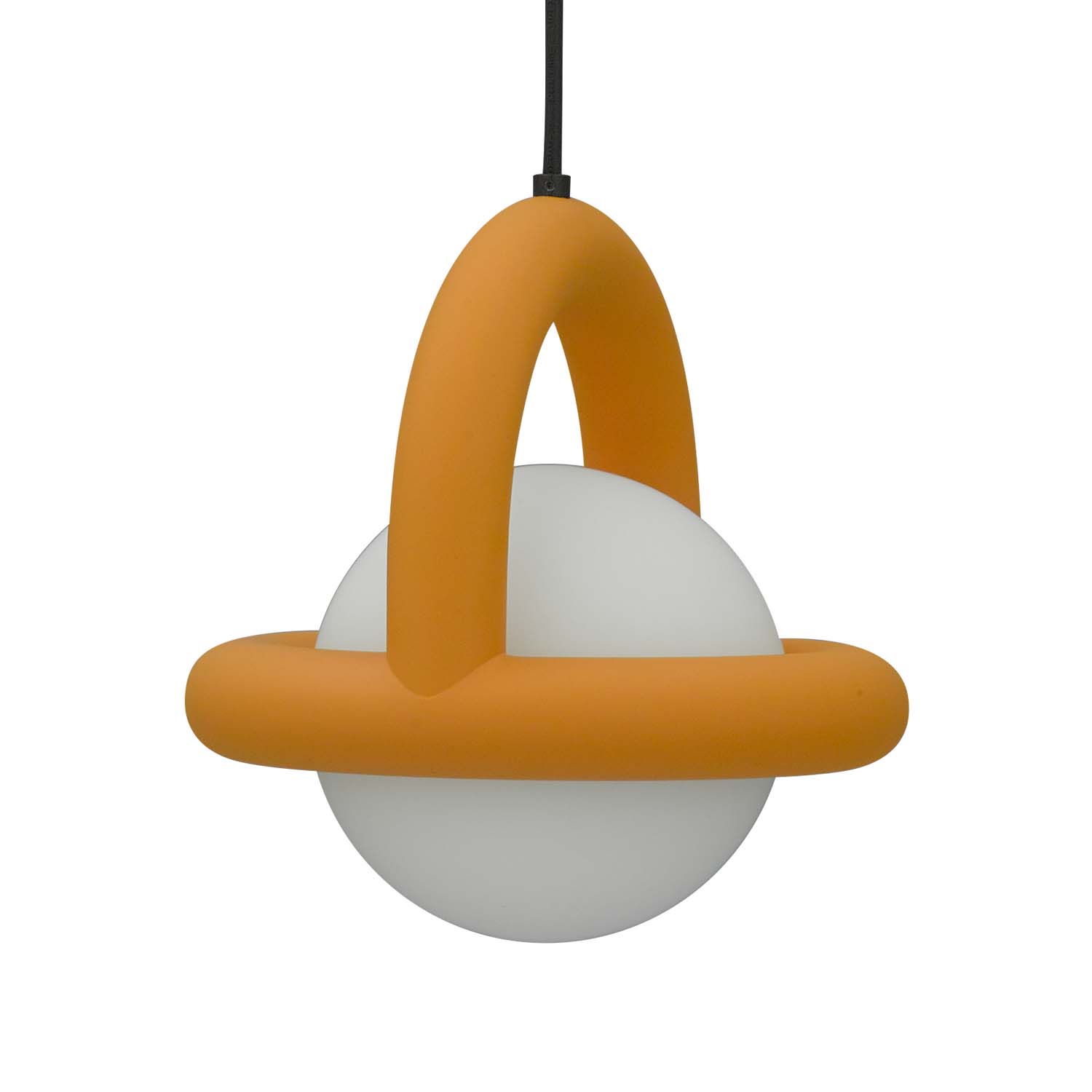 BALLOON - Glass globe pendant light with colored steel structure