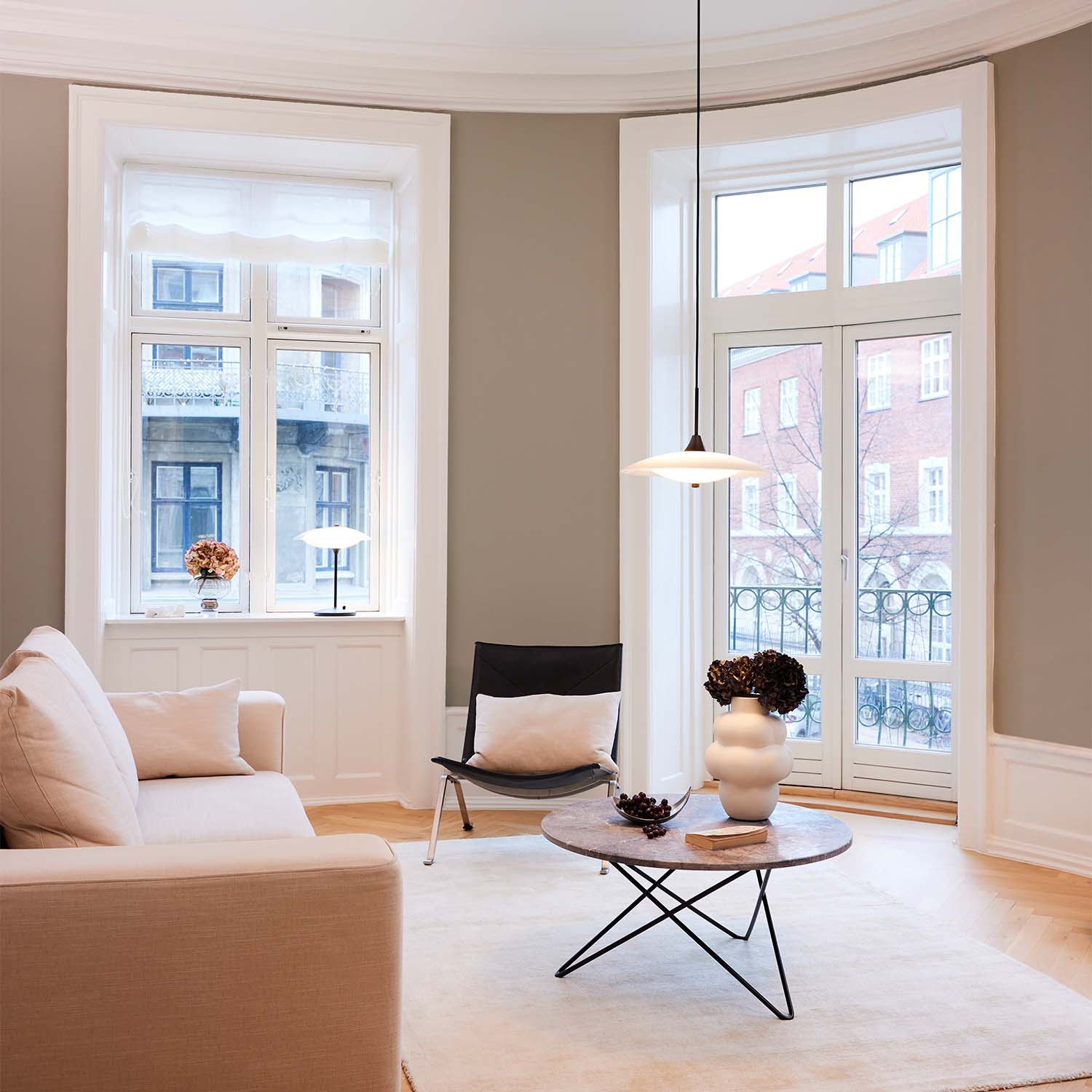 BARONI - Lámpara colgante vintage de diseño en vidrio opaco