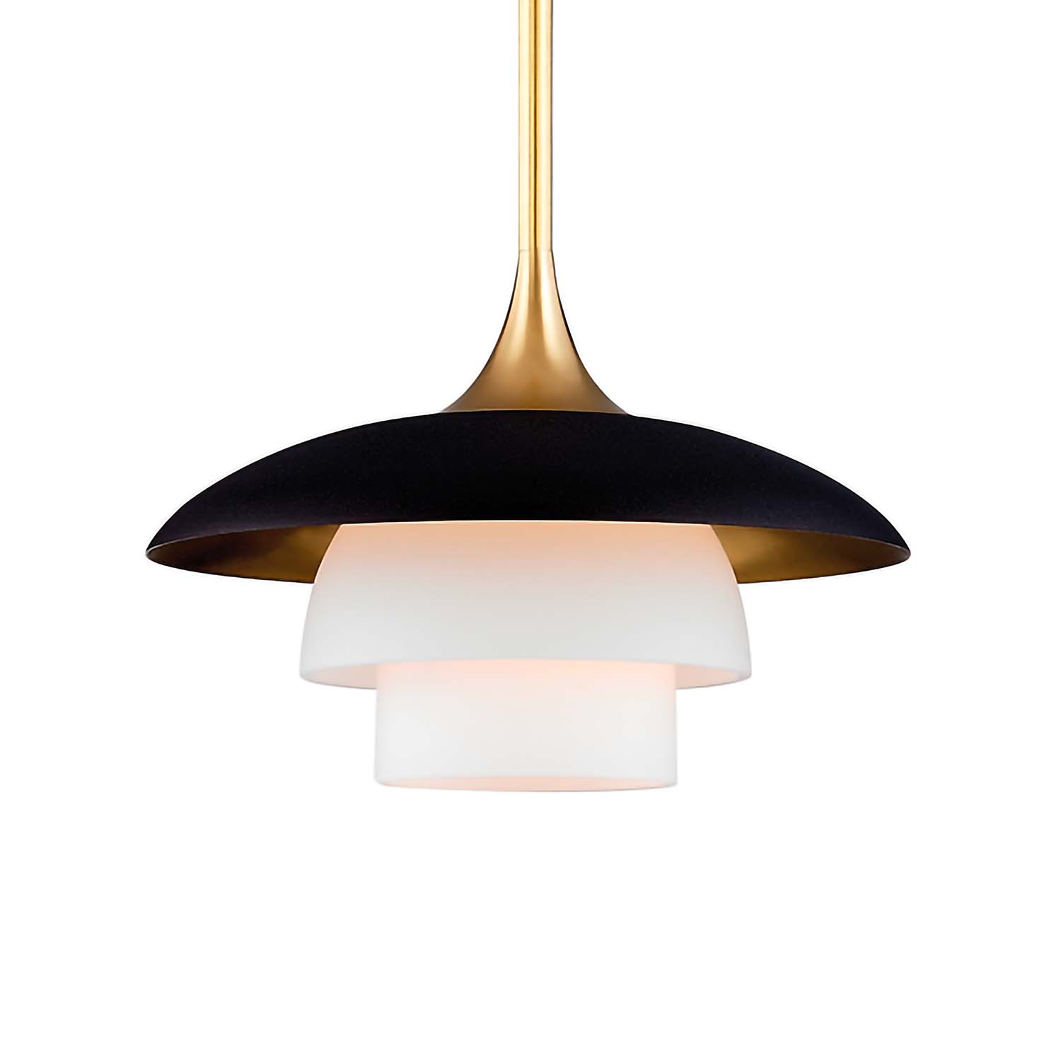 BARRON - Vintage Kronleuchter aus Messing und Art-déco-Glas