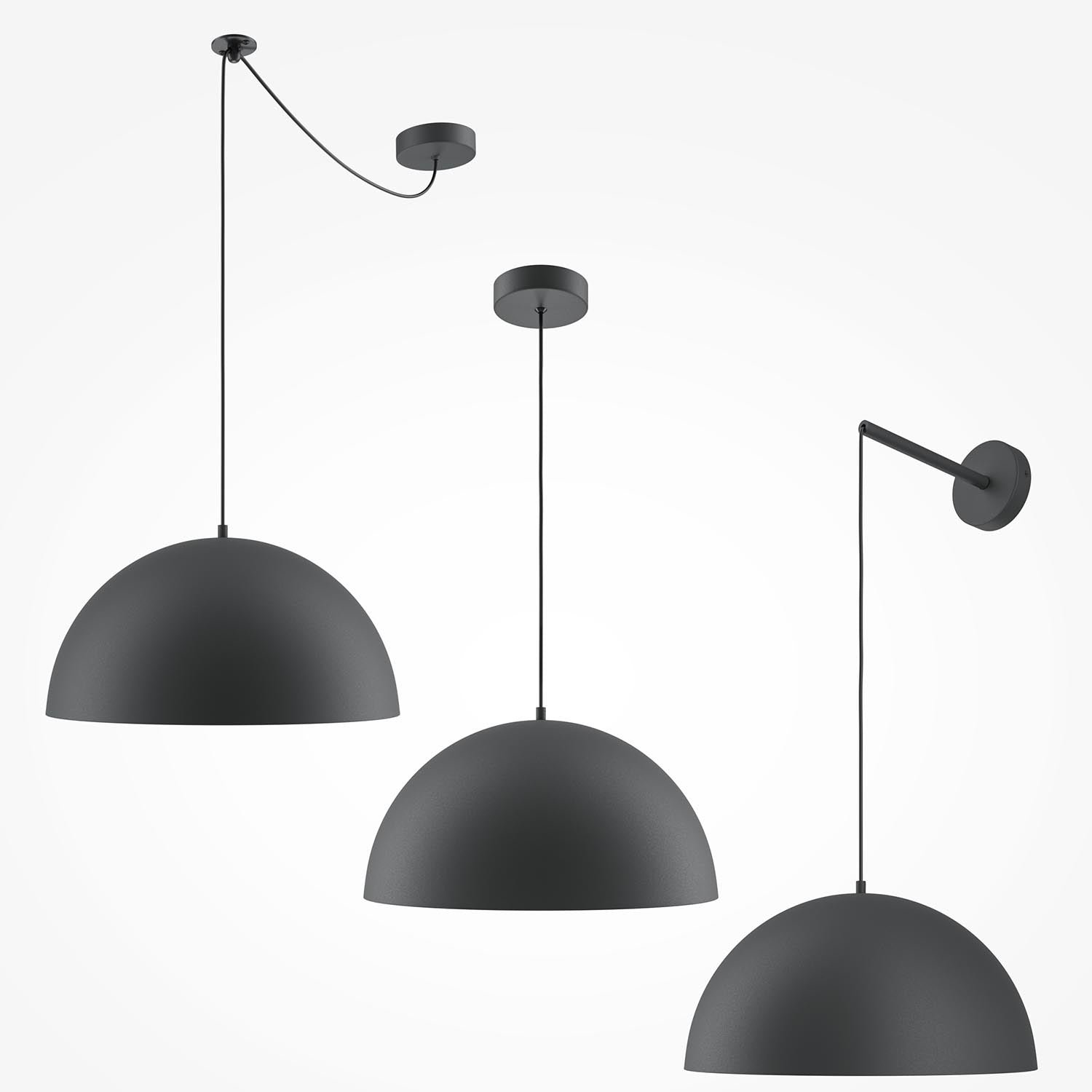 BASIC COLORS - Industrial metal dome pendant light