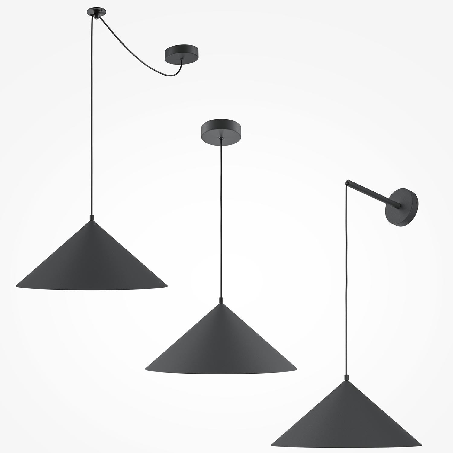 BASIC COLORS - Industrial metal conical pendant light
