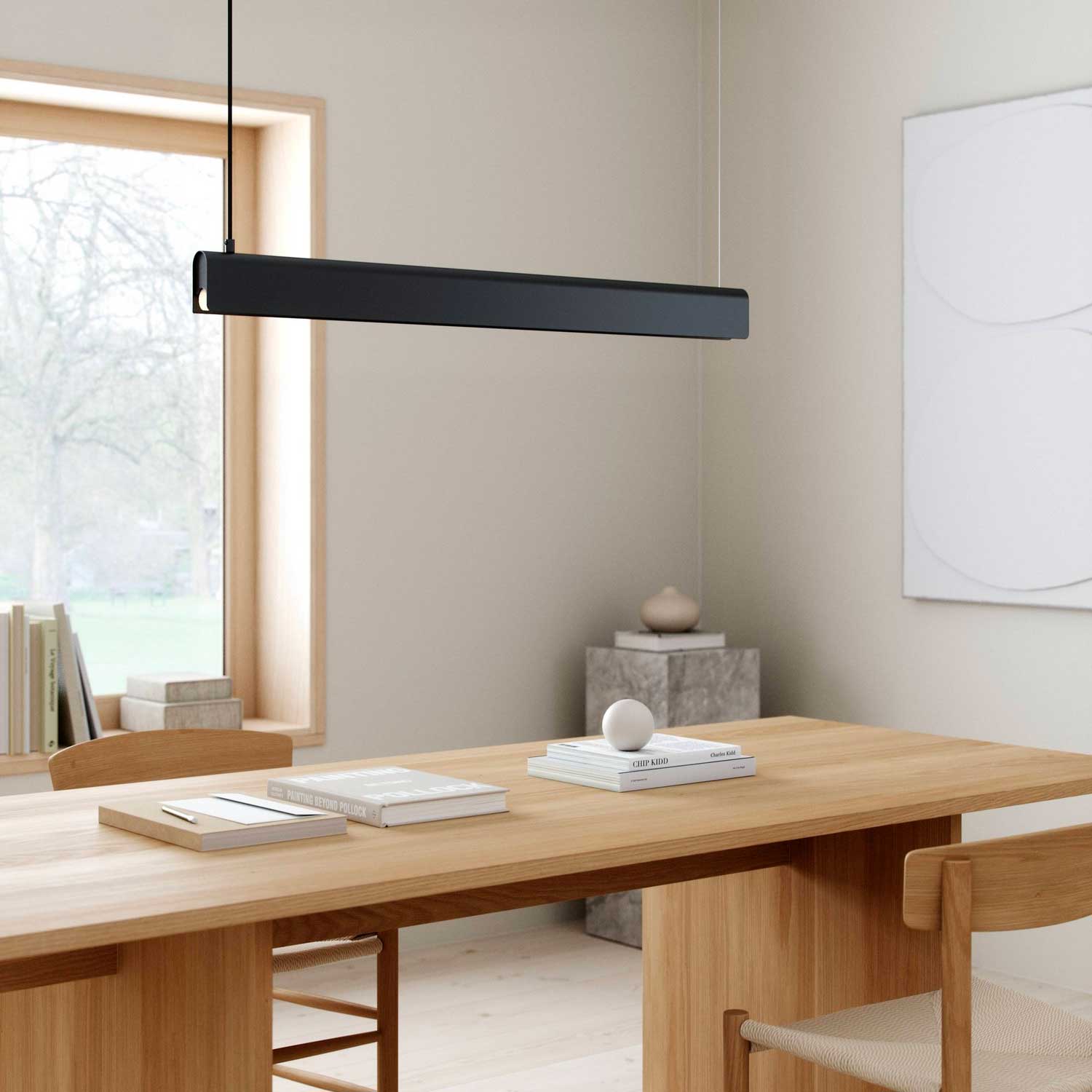 Beau - Suspension LED noire pour bureau contemporain