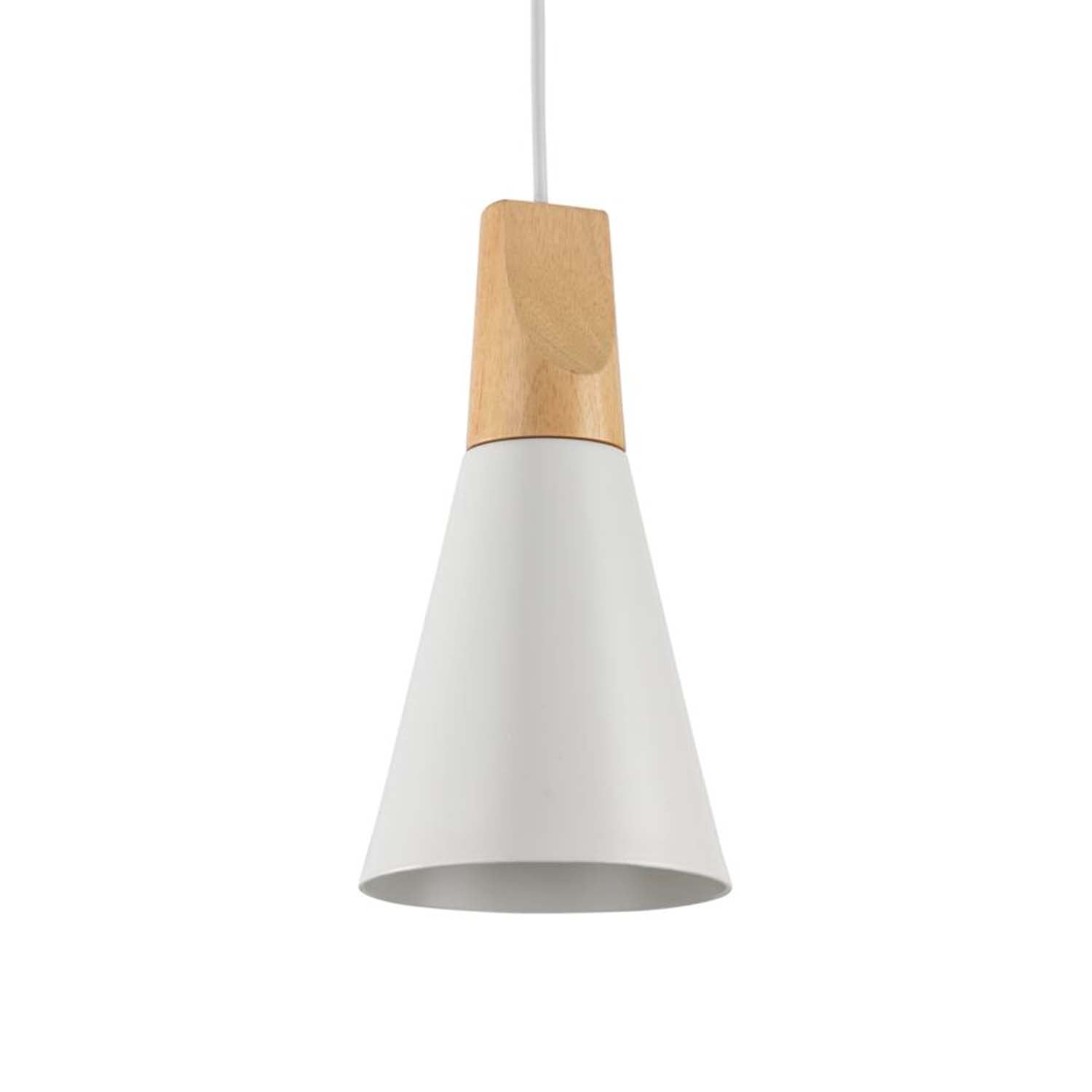 BICONES - Scandinavian wood and aluminum pendant light for kitchen or island