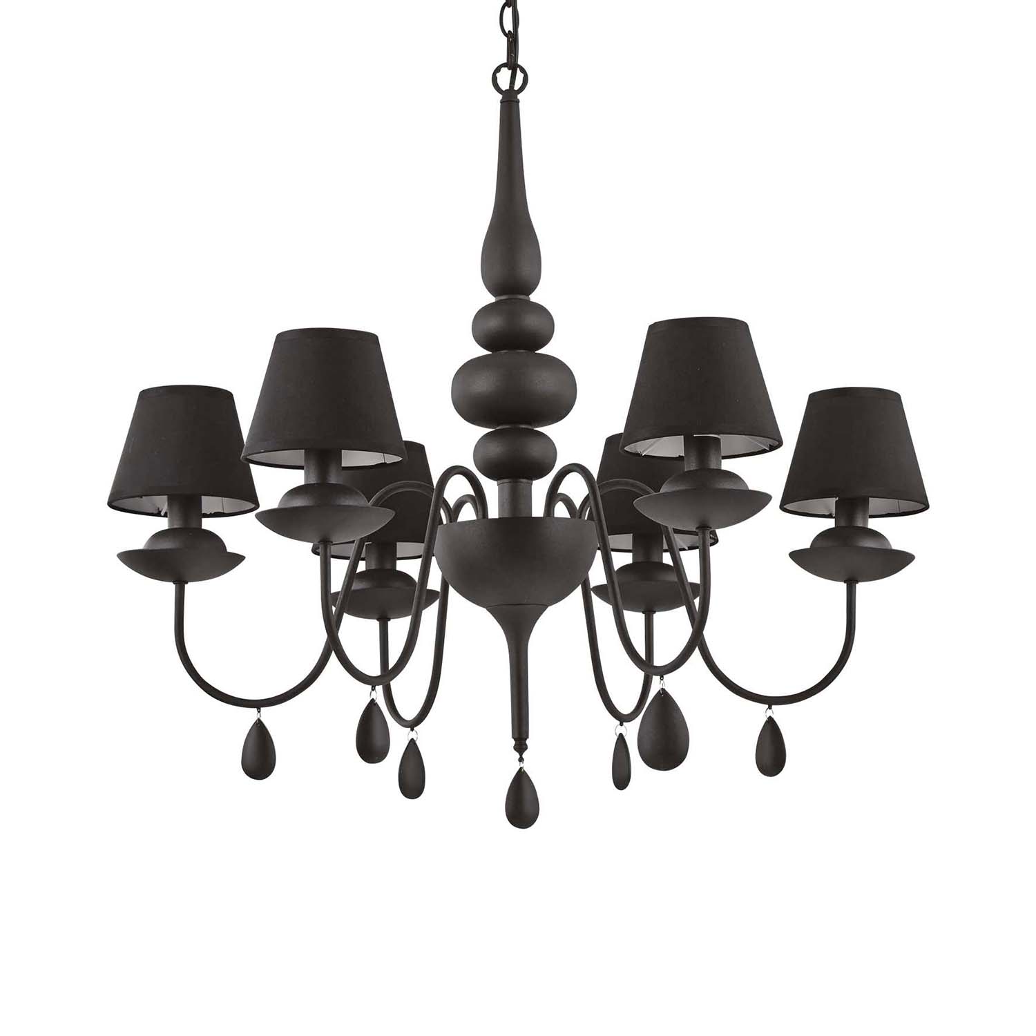 BLANCHE - White or black chandelier with crystal drops