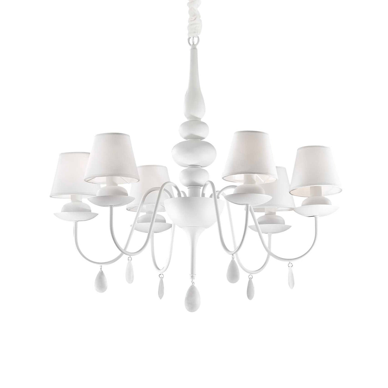 BLANCHE - White or black chandelier with crystal drops