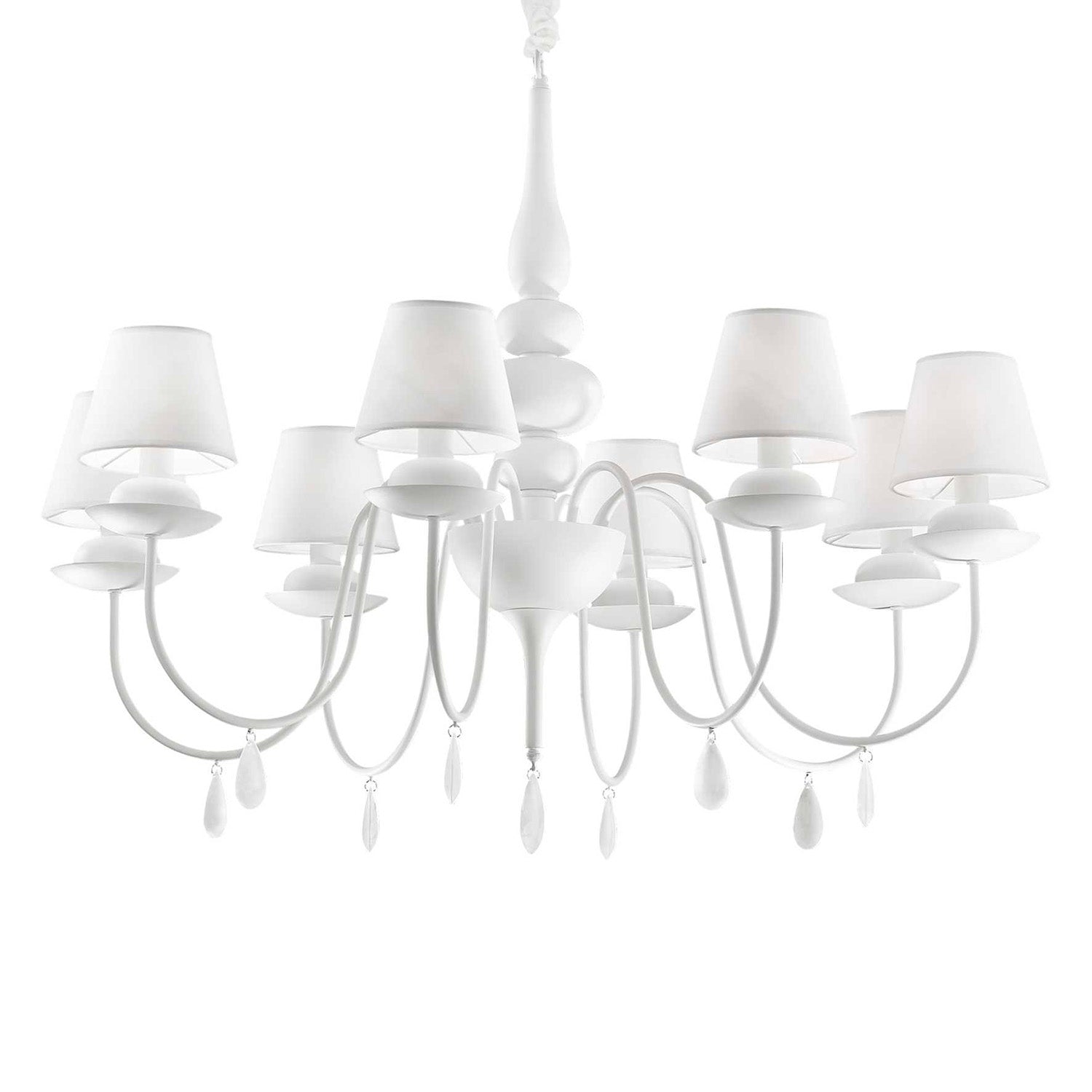 BLANCHE - White or black chandelier with crystal drops
