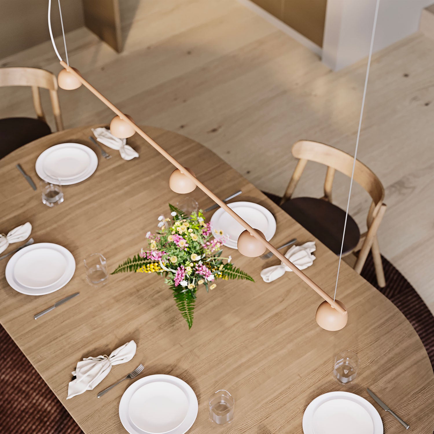 BLUSH Rail - Longue suspension minimaliste et contemporaine