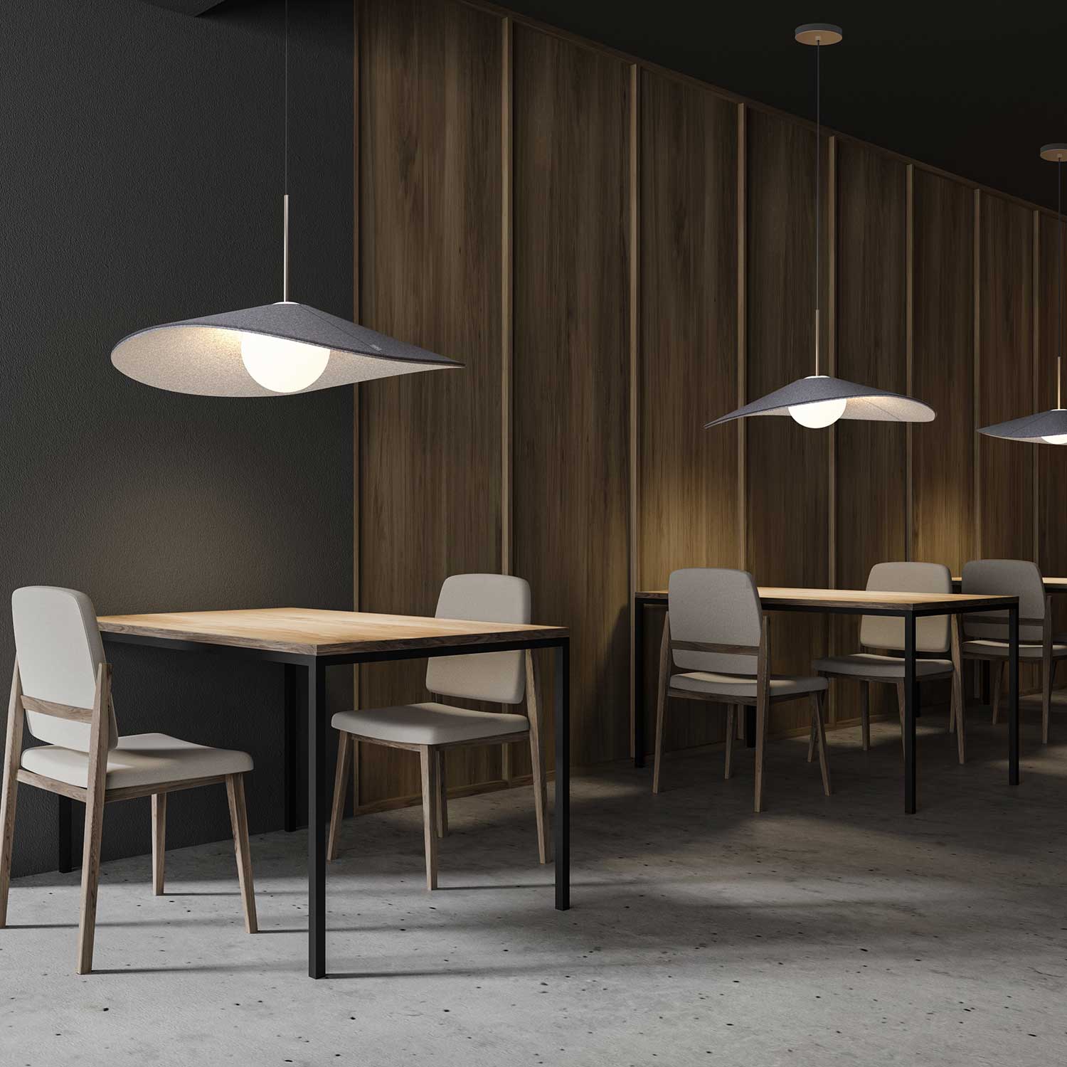 Bola Filz - Hängeleuchte LED mit Akustikfilzhut