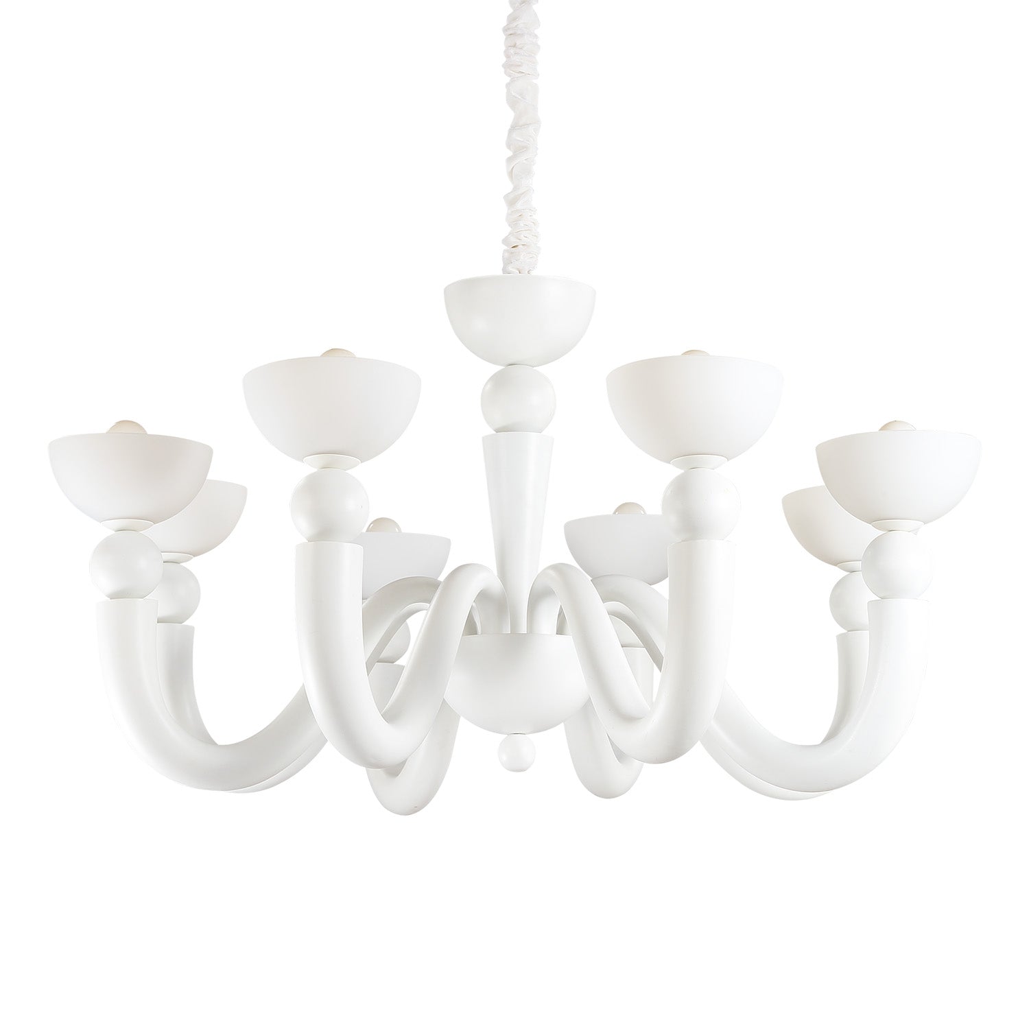 BON BON - White steel design chandelier chandelier